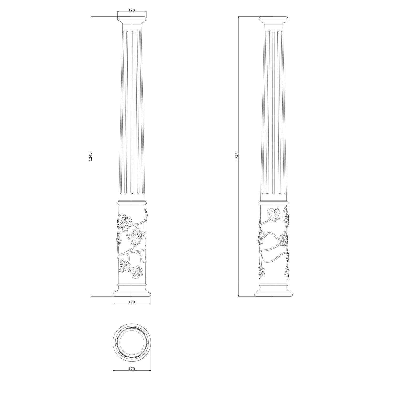 Column CLM-001 3D print model_4