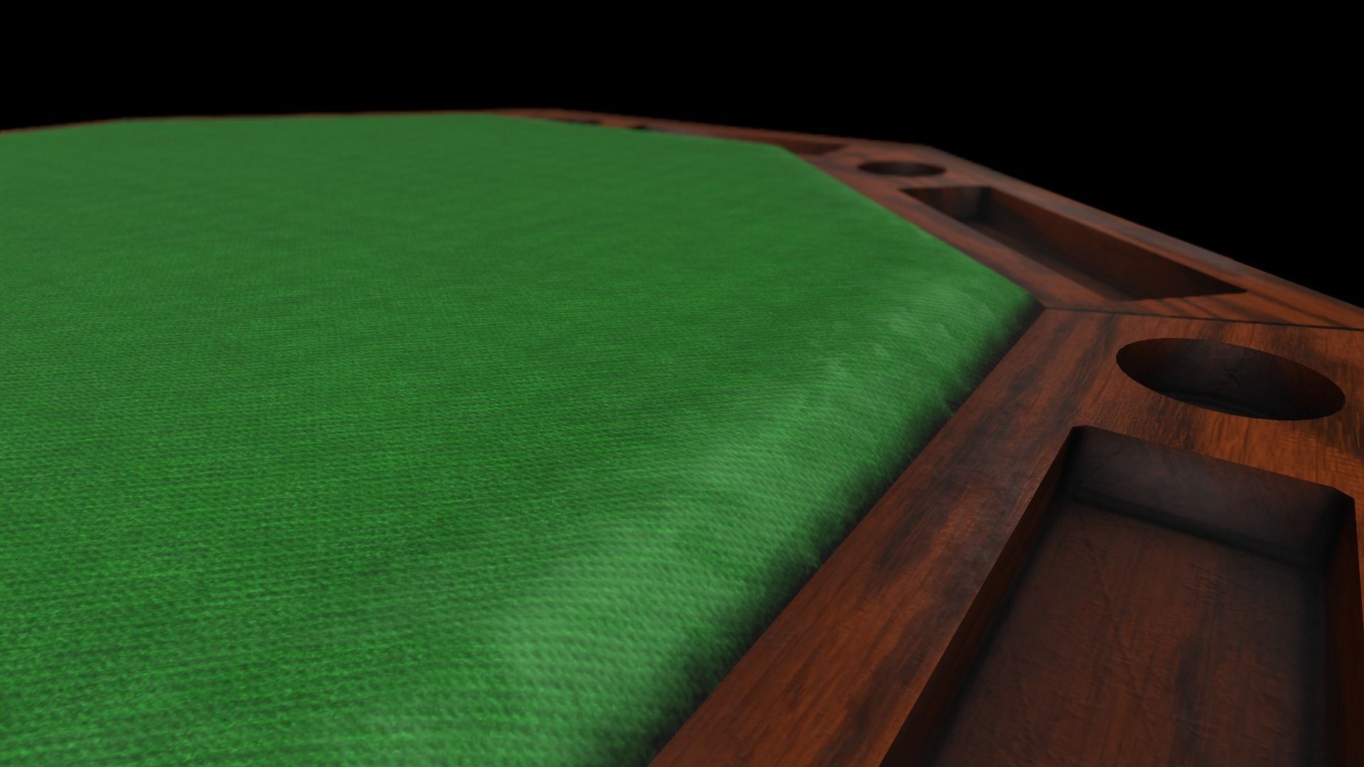 Octagonal wooden table for Poker - card games Low-poly 3D model_5