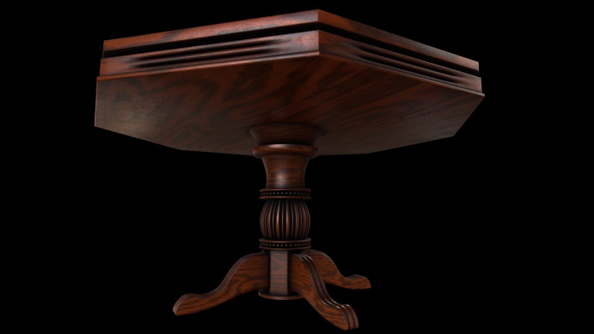 Octagonal wooden table for Poker - card games Low-poly 3D model_1