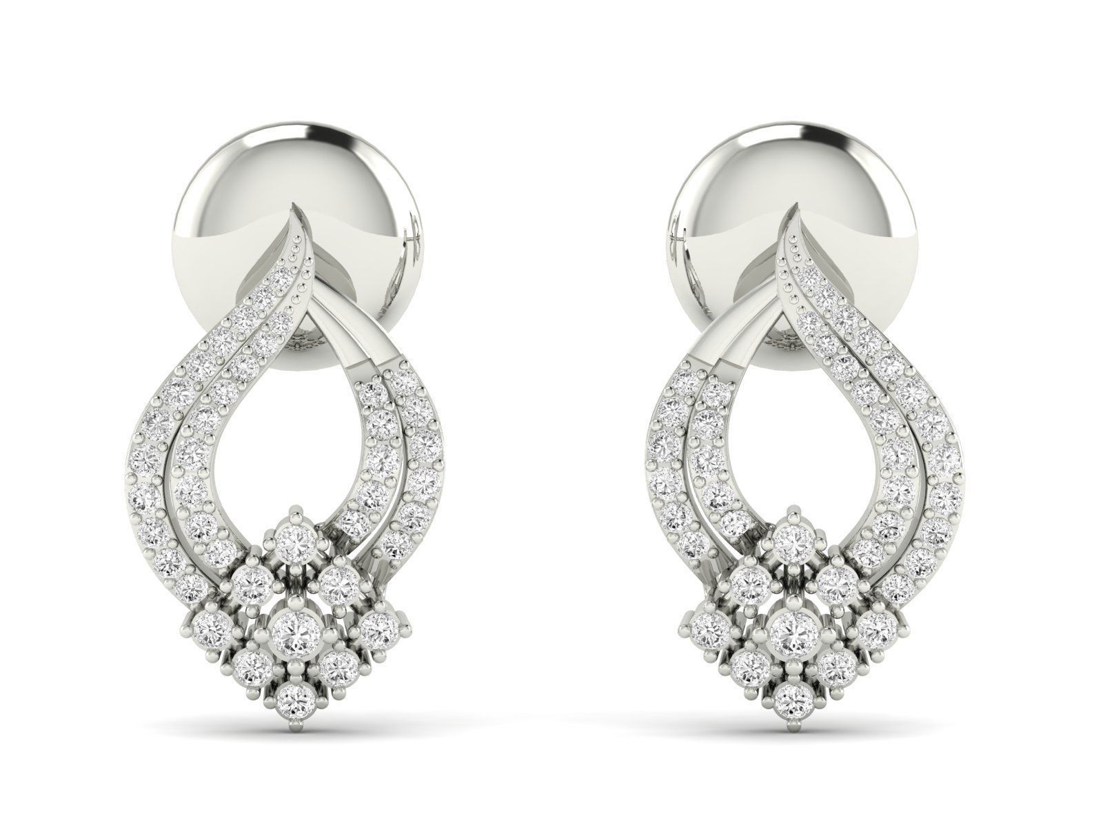 Women Pendant Earrings Ring set 3dm stl render detail 3D print model_29