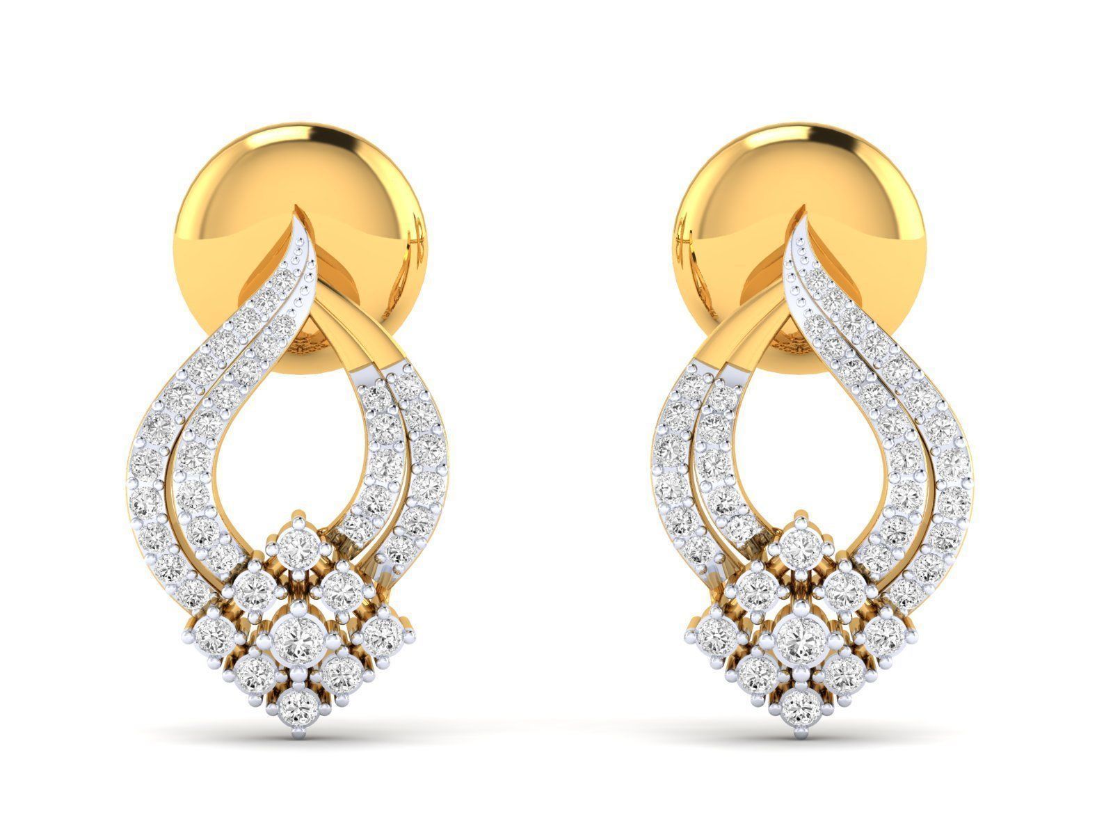Women Pendant Earrings Ring set 3dm stl render detail 3D print model_35