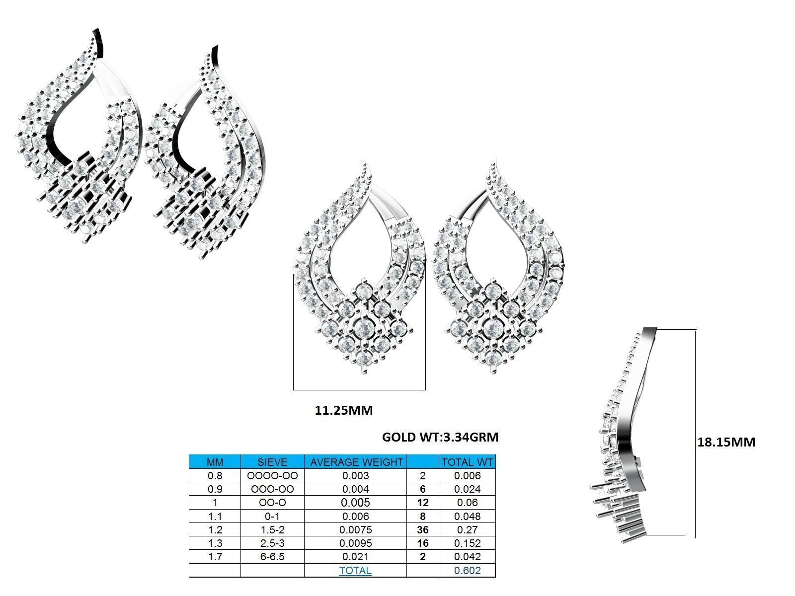 Women Pendant Earrings Ring set 3dm stl render detail 3D print model_39