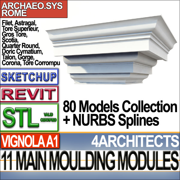 80 Architecture Moulding Modules Collection Revit STL Print 3D print model_29