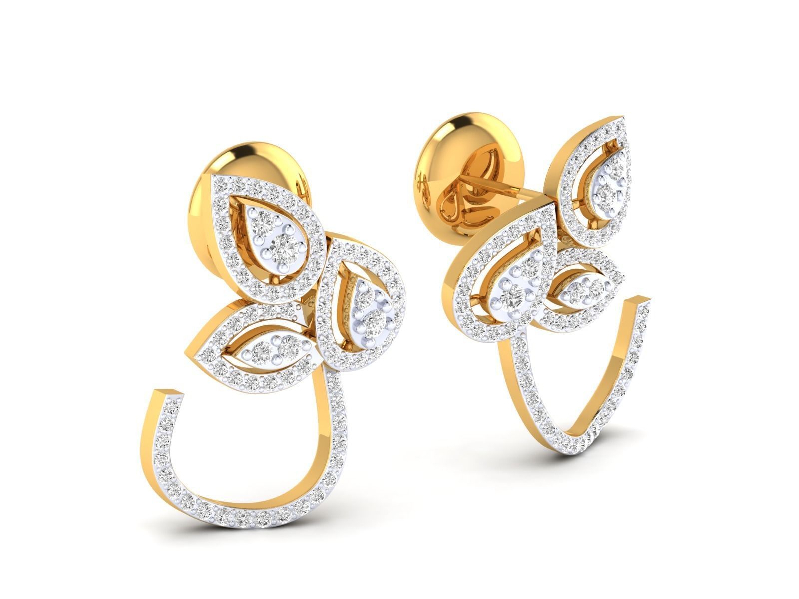 Women Pendant Earrings Ring set 3dm stl render detail 3D print model_23