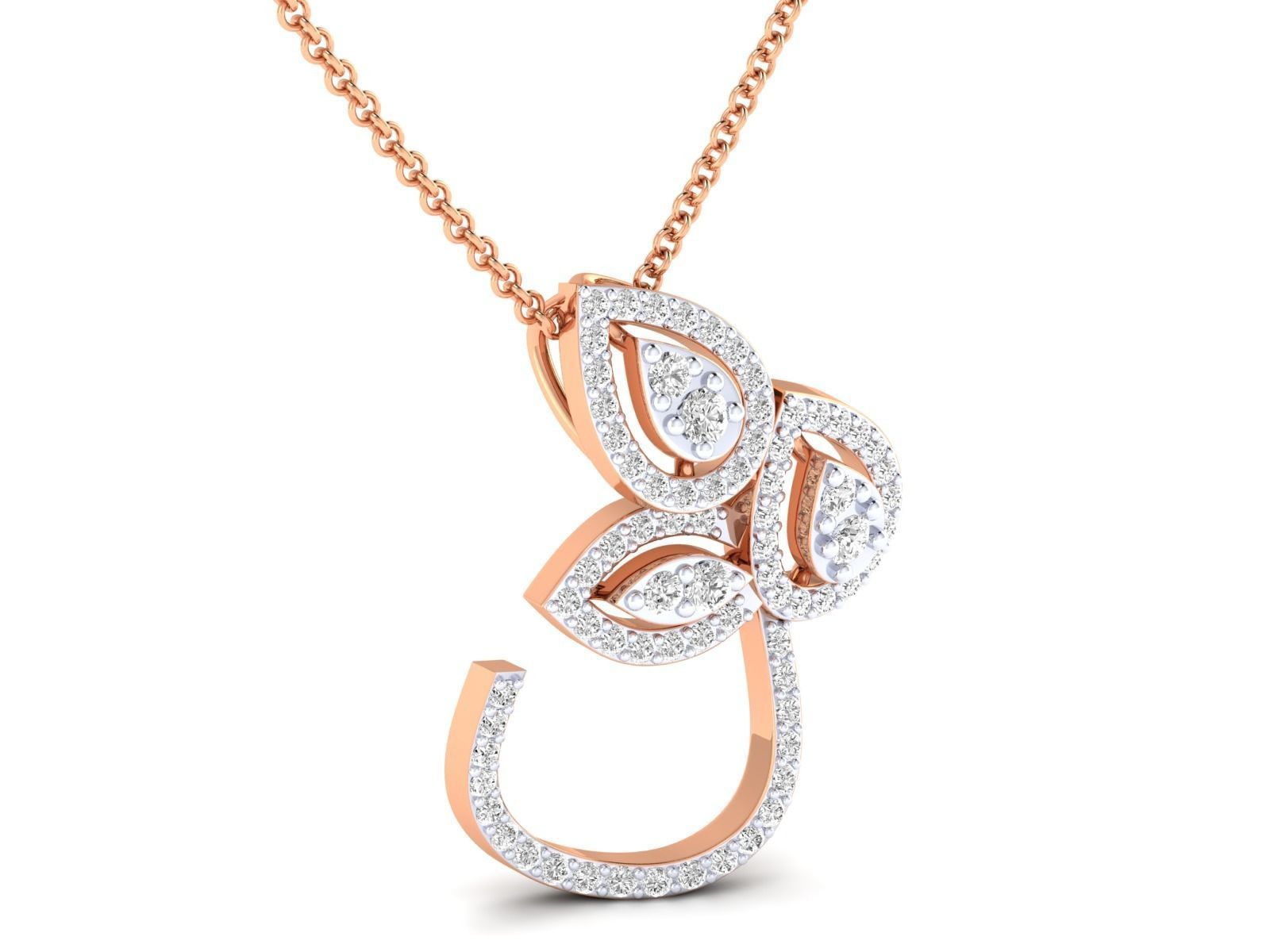 Women Pendant Earrings Ring set 3dm stl render detail 3D print model_6