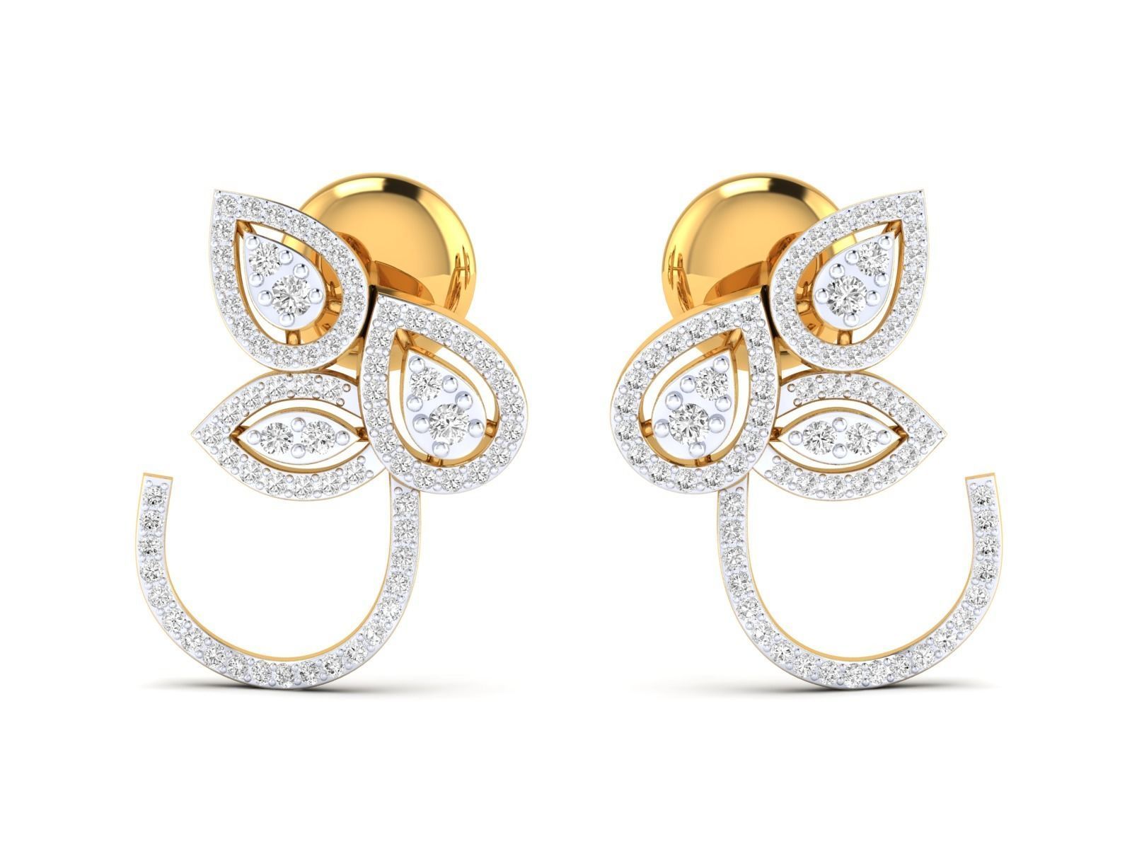 Women Pendant Earrings Ring set 3dm stl render detail 3D print model_25