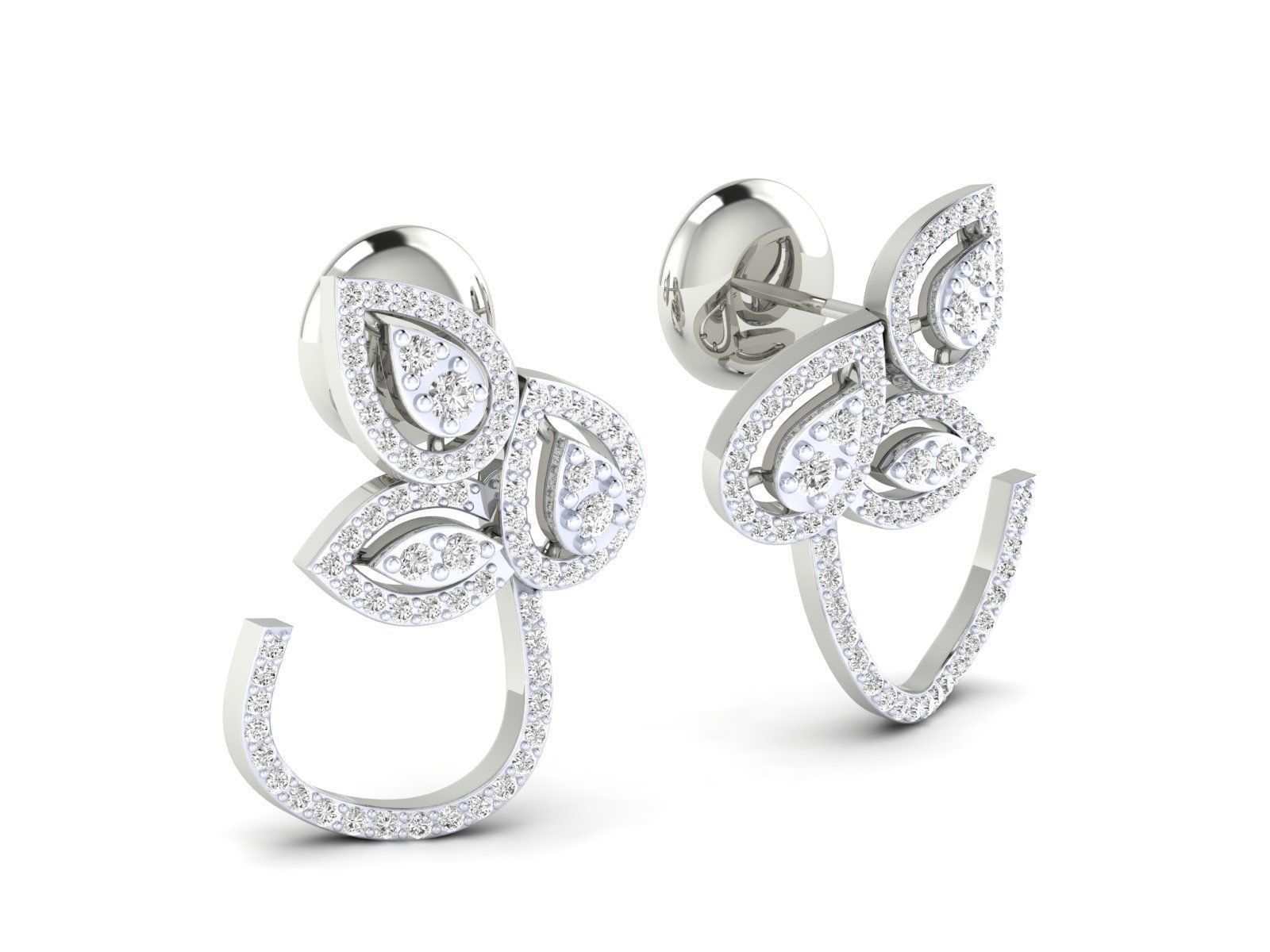 Women Pendant Earrings Ring set 3dm stl render detail 3D print model_16