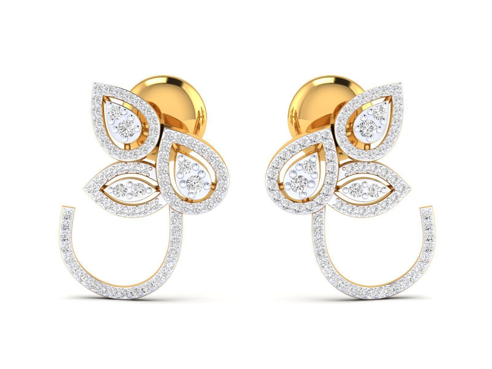 Women Pendant Earrings Ring set 3dm stl render detail 3D print model_24