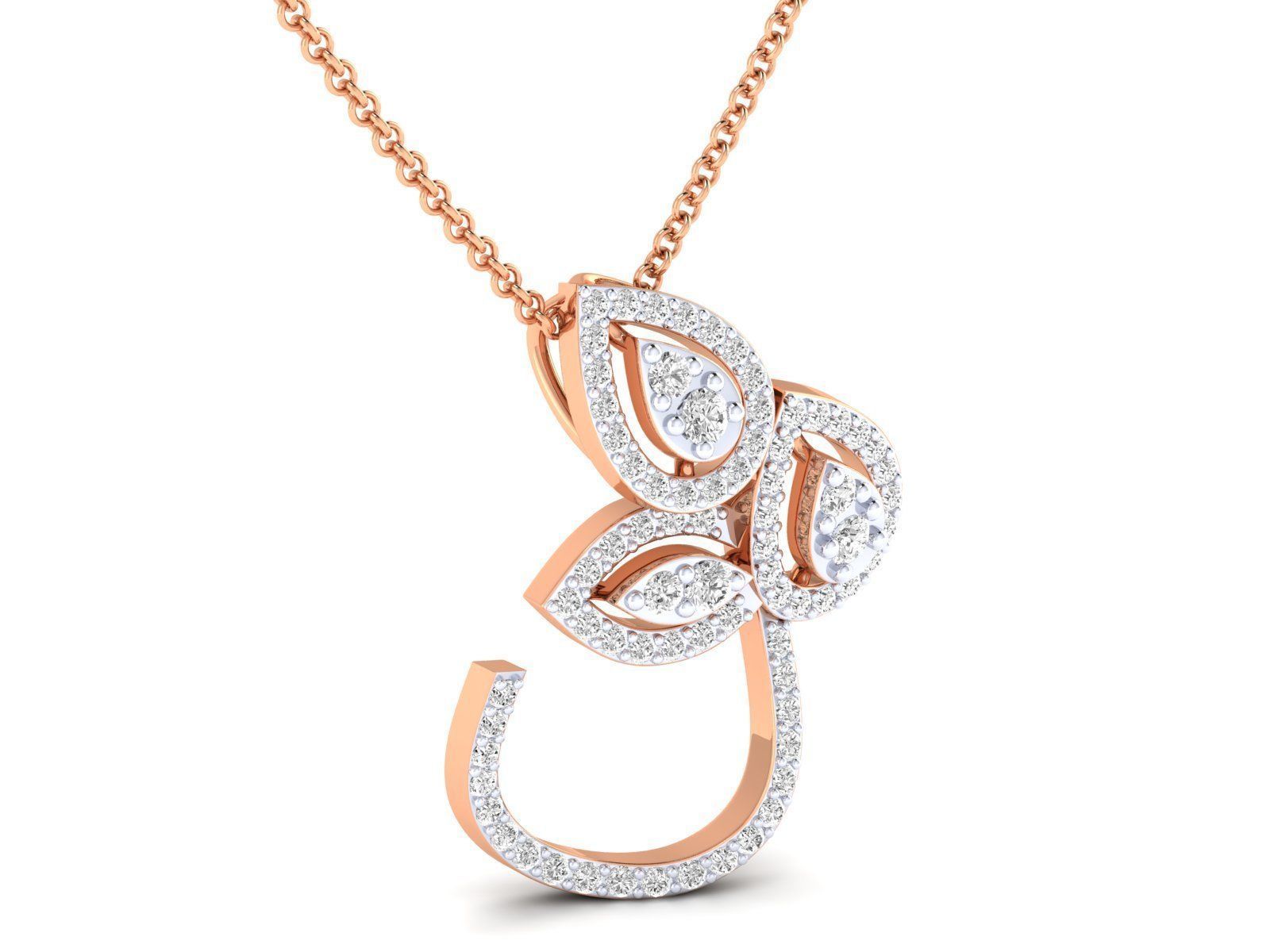 Women Pendant Earrings Ring set 3dm stl render detail 3D print model_5