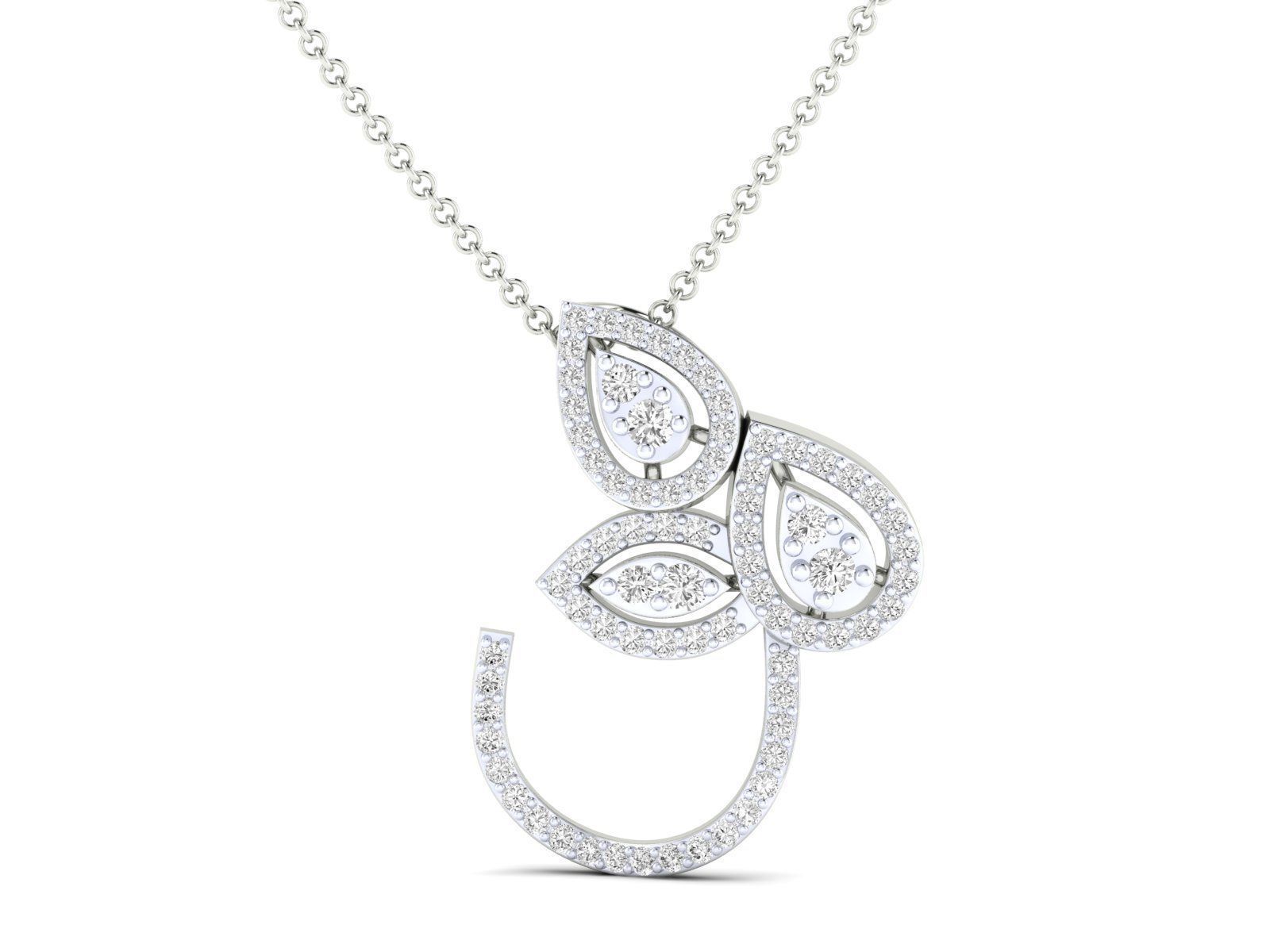 Women Pendant Earrings Ring set 3dm stl render detail 3D print model_14