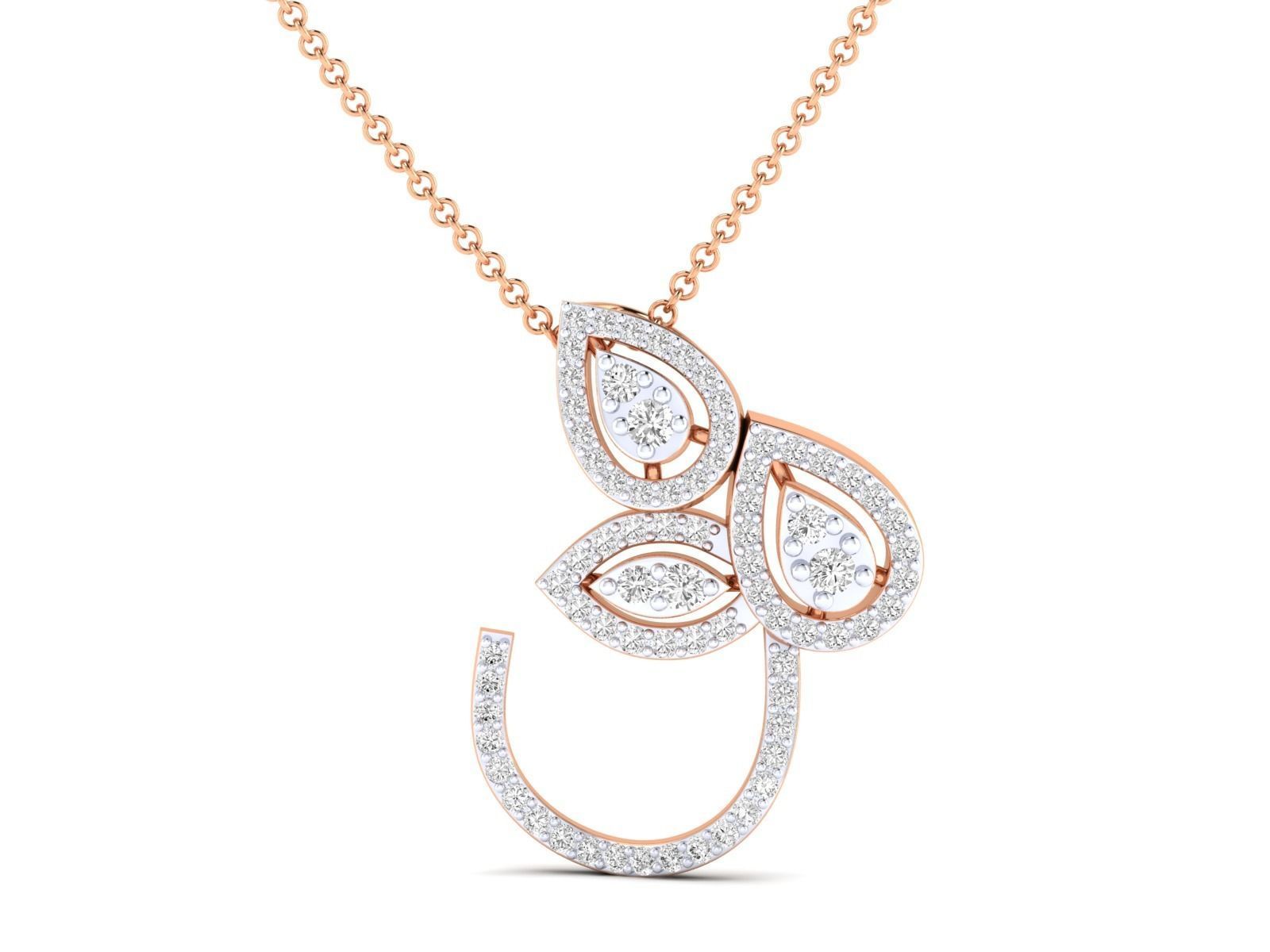 Women Pendant Earrings Ring set 3dm stl render detail 3D print model_4