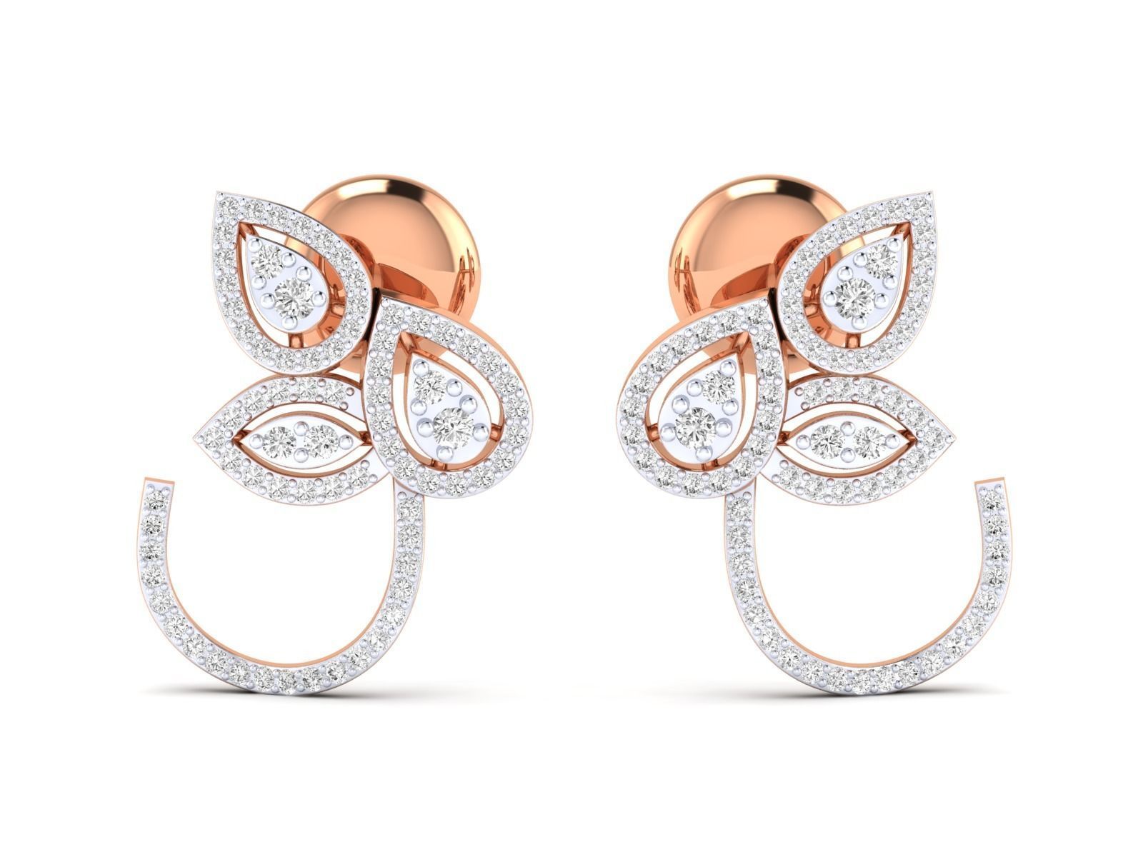 Women Pendant Earrings Ring set 3dm stl render detail 3D print model_2