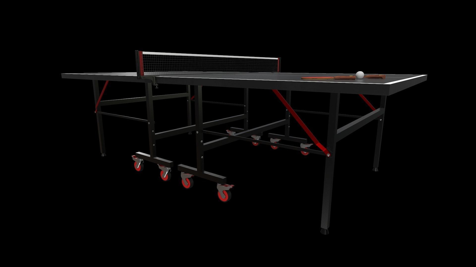 Table Tennis - Ping Pong table Low-poly 3D model_2