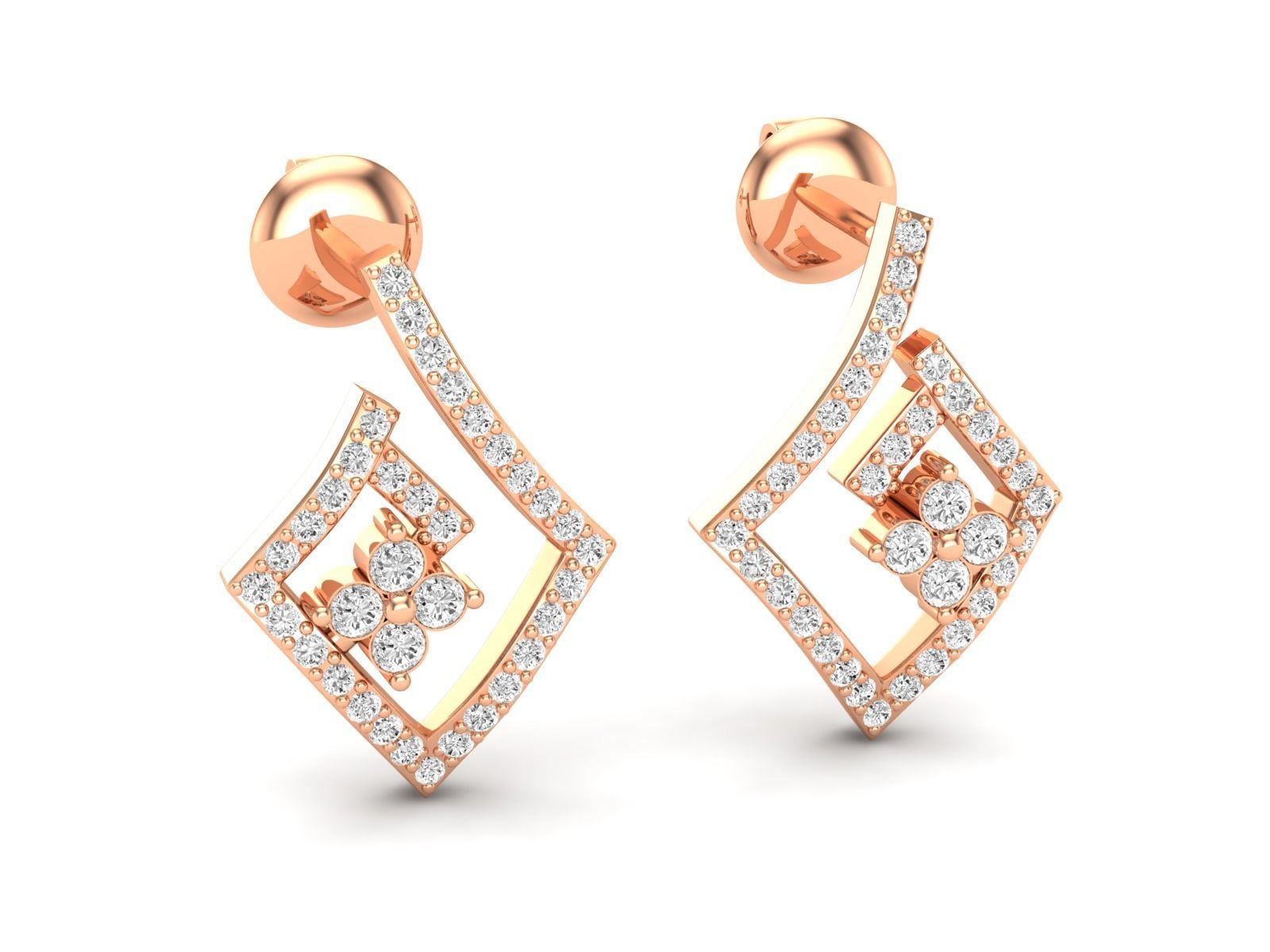 Women Pendant Earrings Ring set 3dm stl render detail 3D print model_23