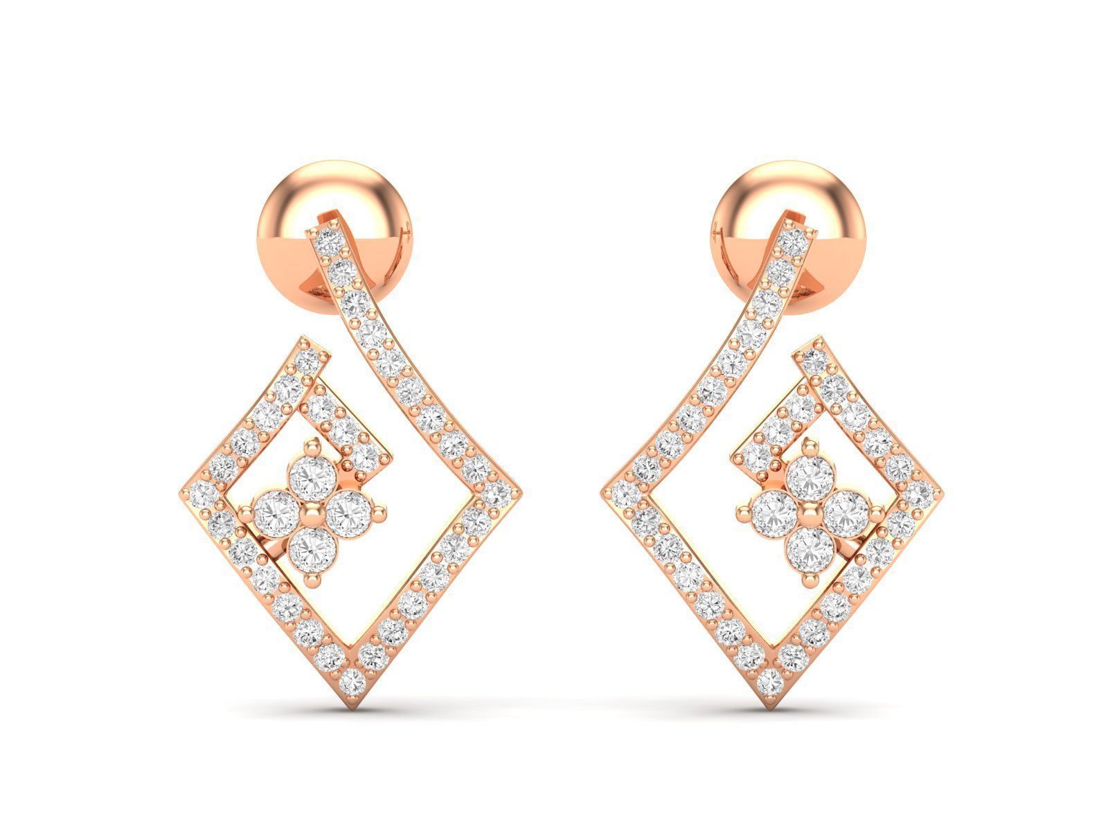 Women Pendant Earrings Ring set 3dm stl render detail 3D print model_2