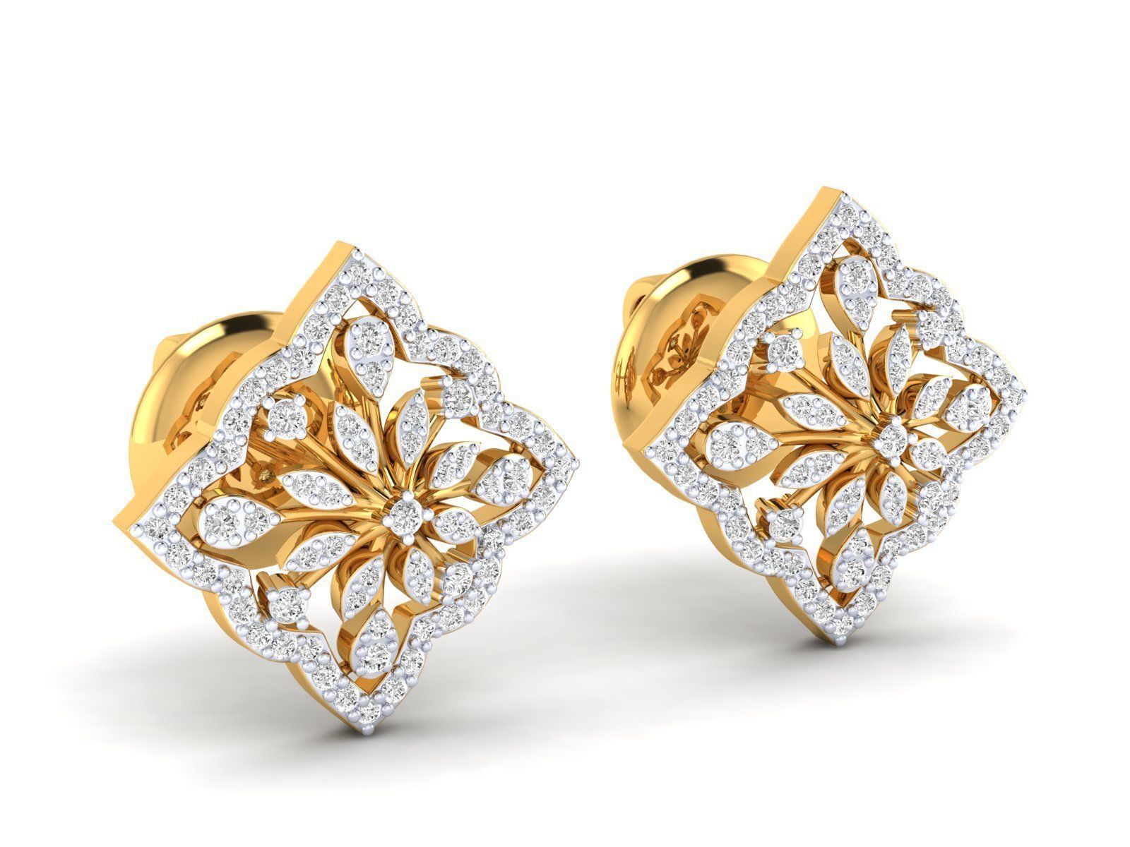 Women Pendant Earrings Ring set 3dm stl render detail 3D print model_33