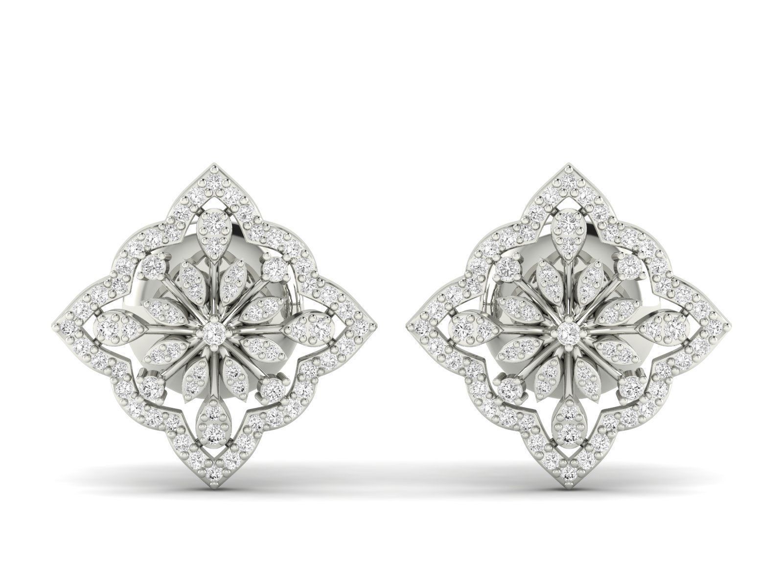 Women Pendant Earrings Ring set 3dm stl render detail 3D print model_29