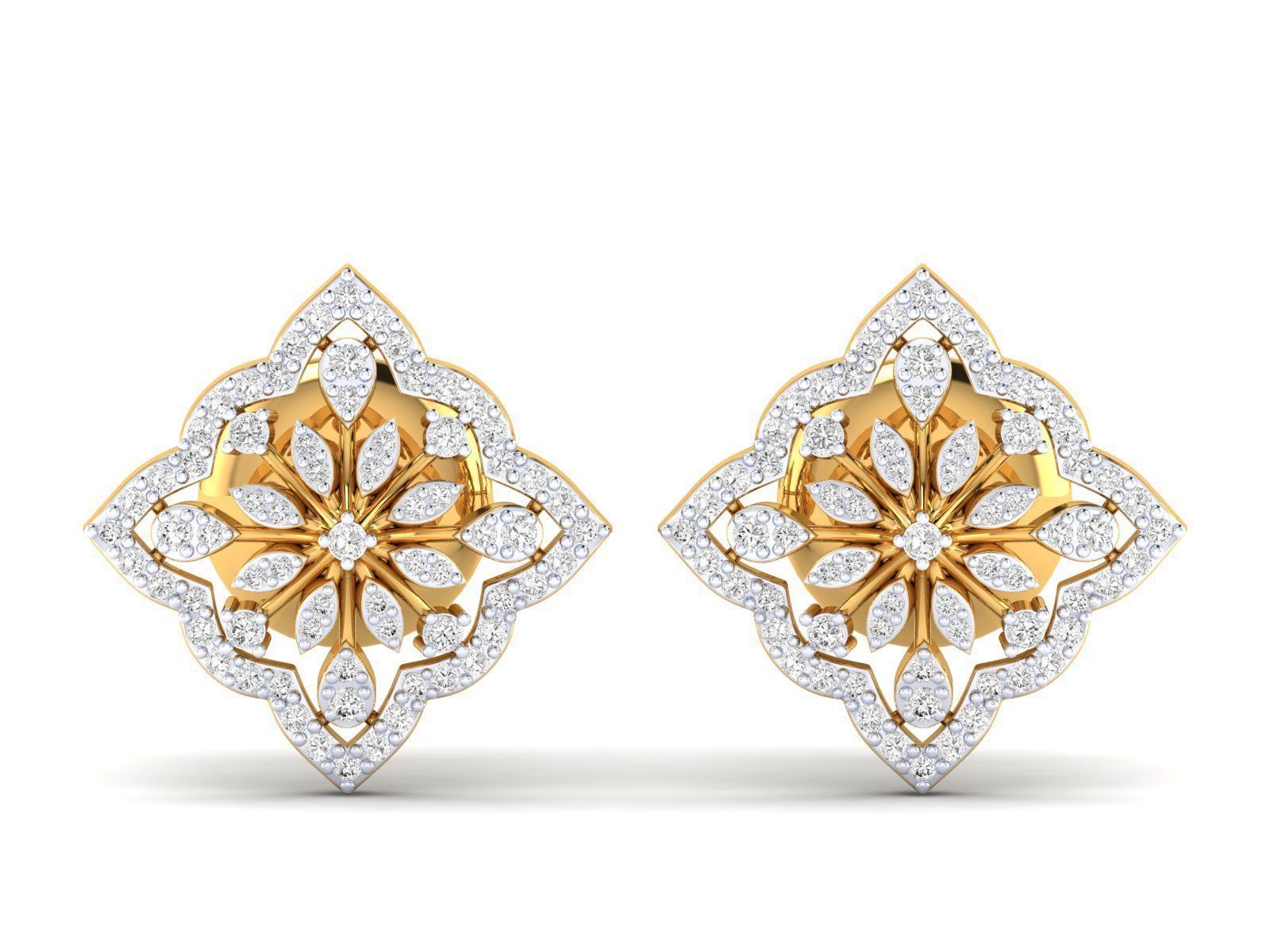 Women Pendant Earrings Ring set 3dm stl render detail 3D print model_35