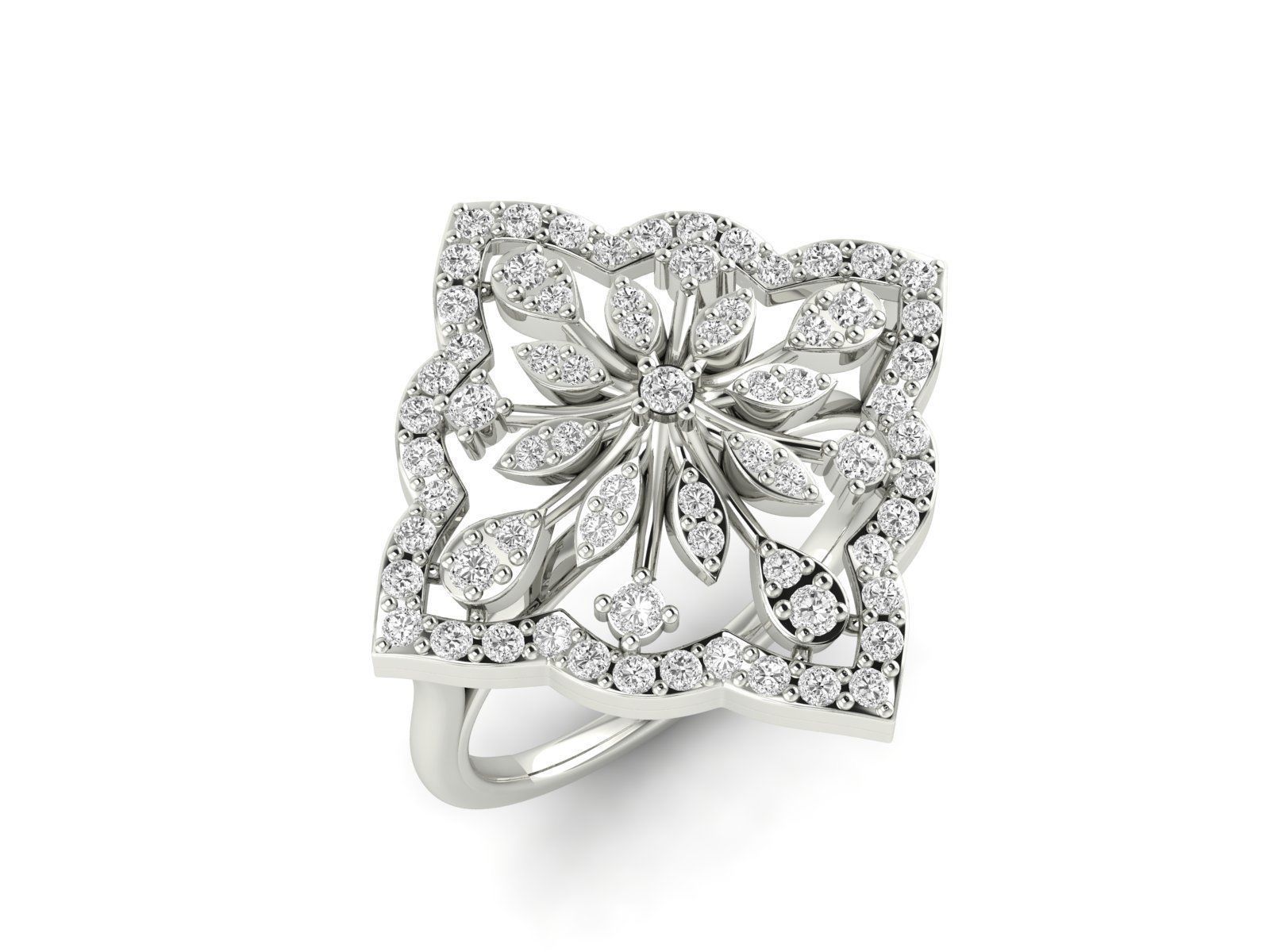 Women Pendant Earrings Ring set 3dm stl render detail 3D print model_47