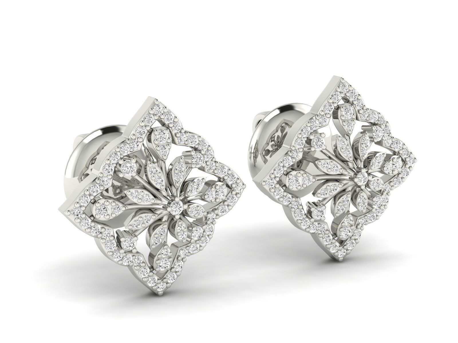 Women Pendant Earrings Ring set 3dm stl render detail 3D print model_27