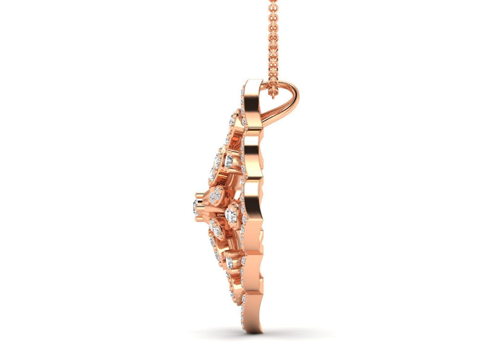 Women Pendant Earrings Ring set 3dm stl render detail 3D print model_7