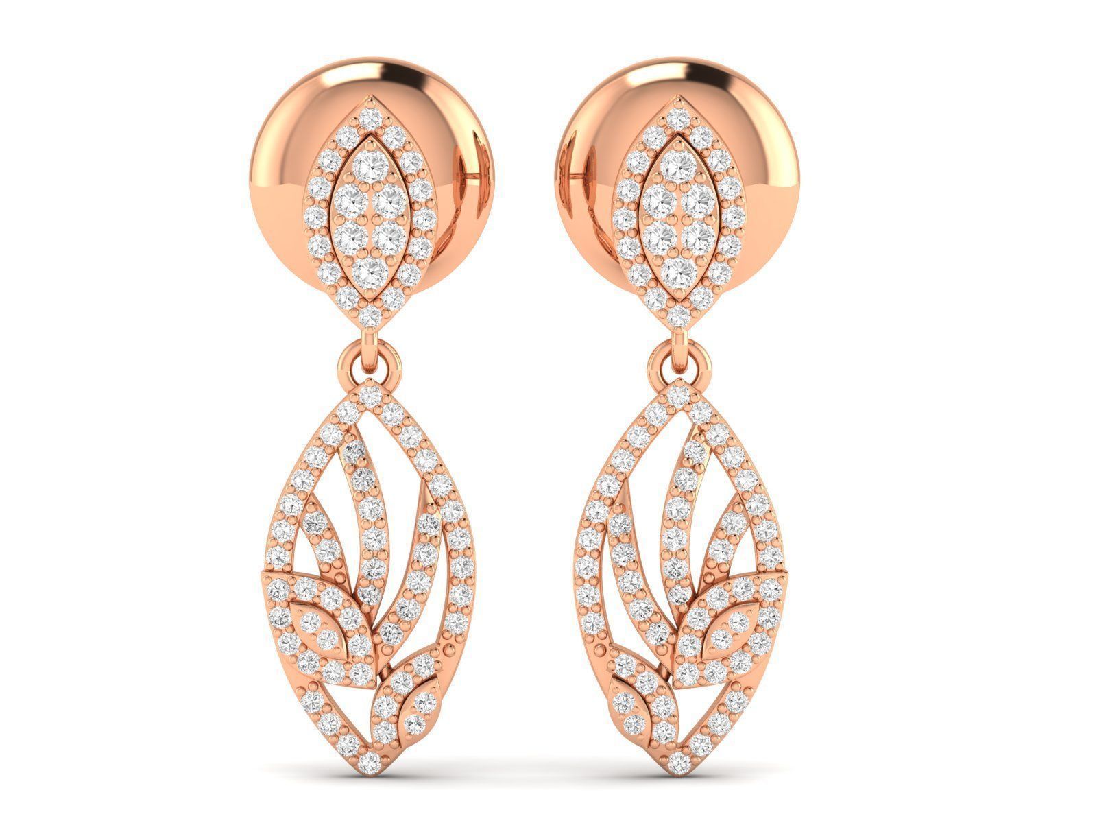 Women Pendant Earrings Ring set 3dm stl render detail 3D print model_2