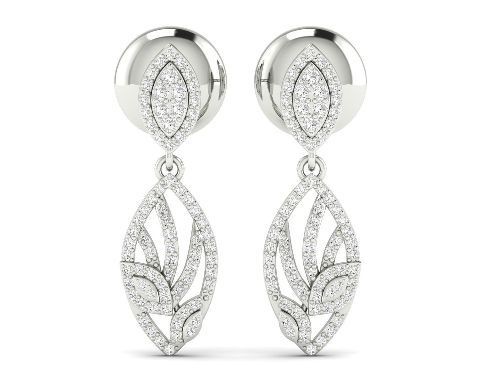 Women Pendant Earrings Ring set 3dm stl render detail 3D print model_30