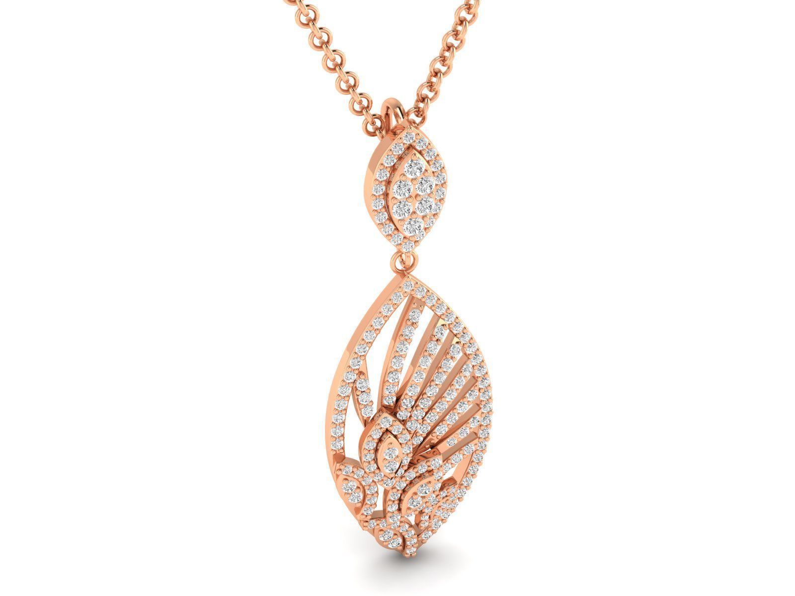 Women Pendant Earrings Ring set 3dm stl render detail 3D print model_4