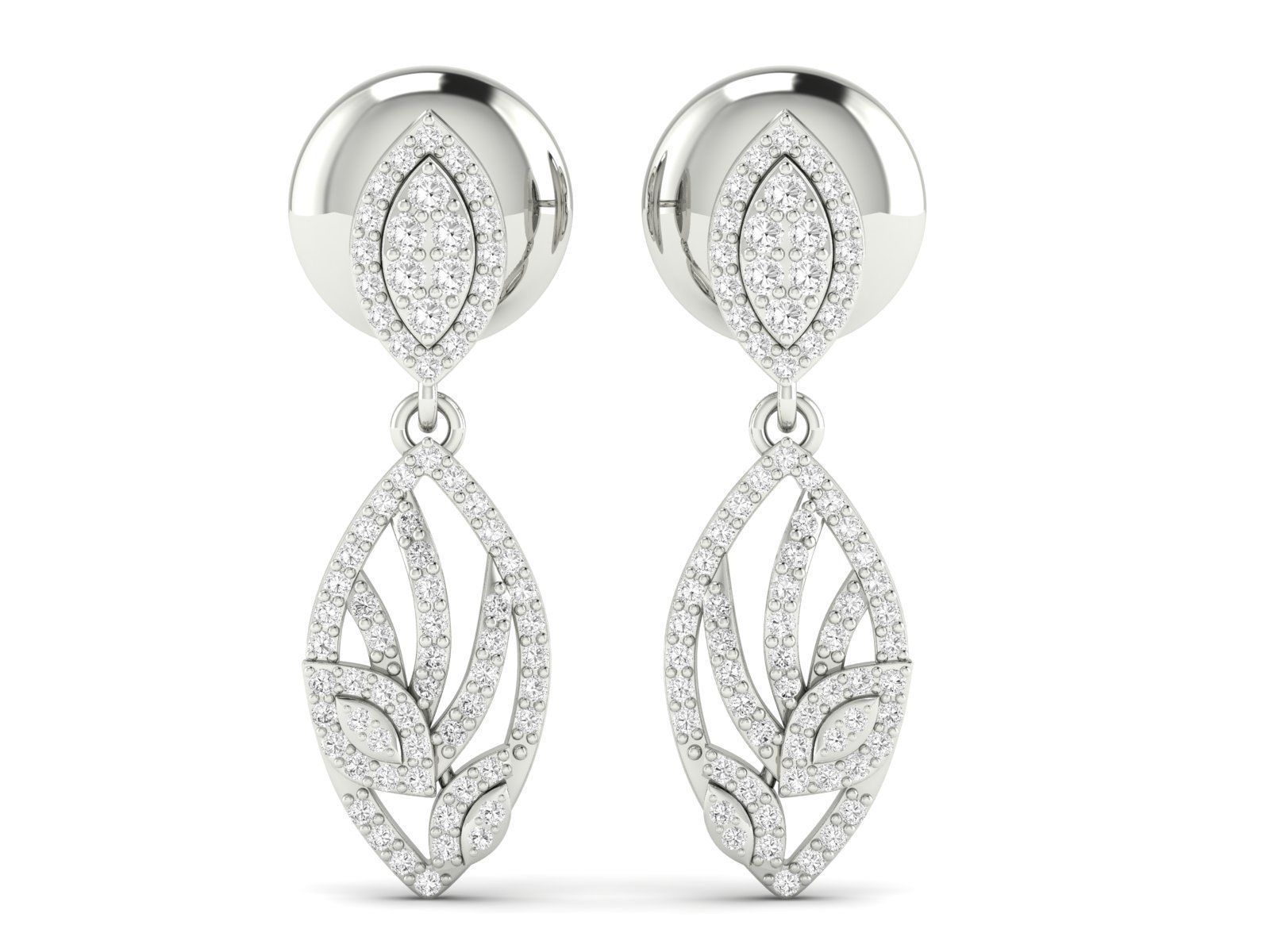 Women Pendant Earrings Ring set 3dm stl render detail 3D print model_29