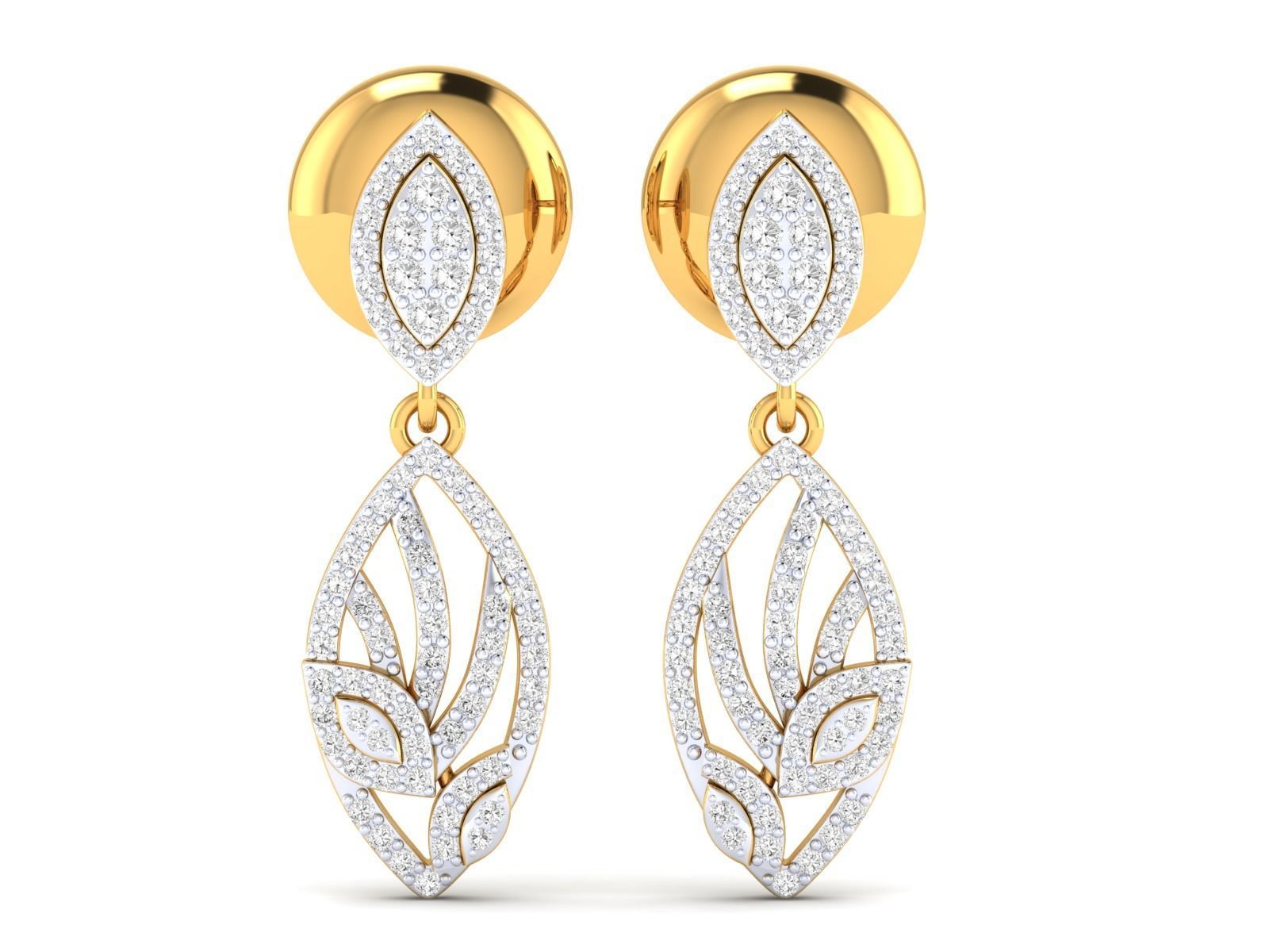 Women Pendant Earrings Ring set 3dm stl render detail 3D print model_36