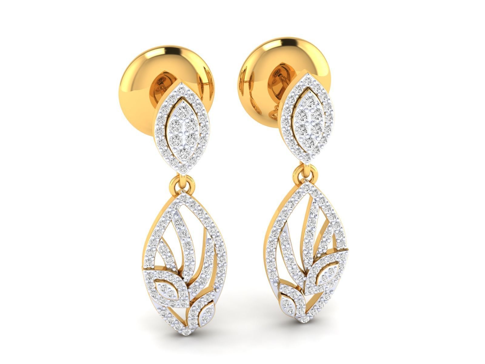 Women Pendant Earrings Ring set 3dm stl render detail 3D print model_34