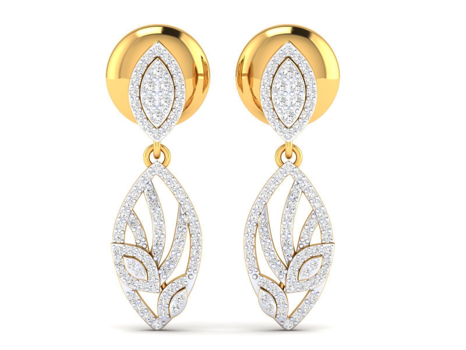 Women Pendant Earrings Ring set 3dm stl render detail 3D print model_35