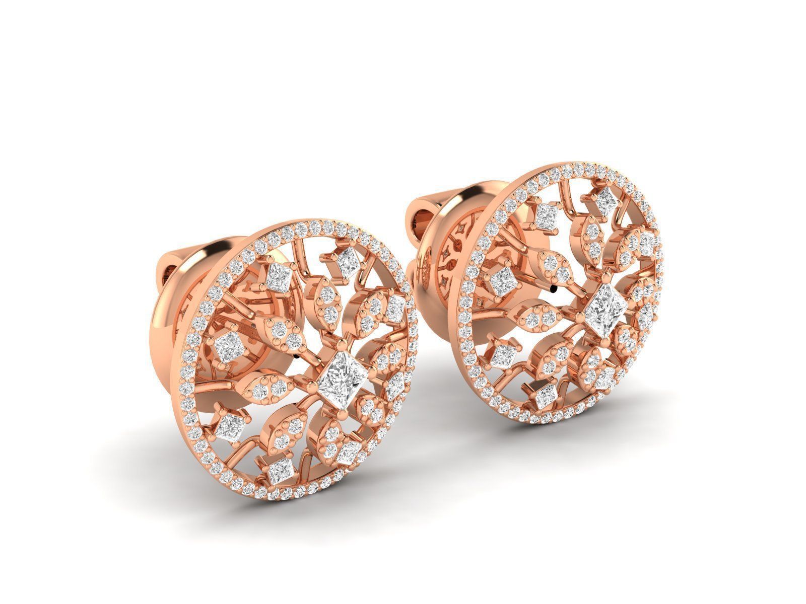 Women Pendant Earrings Ring set 3dm stl render detail 3D print model_4