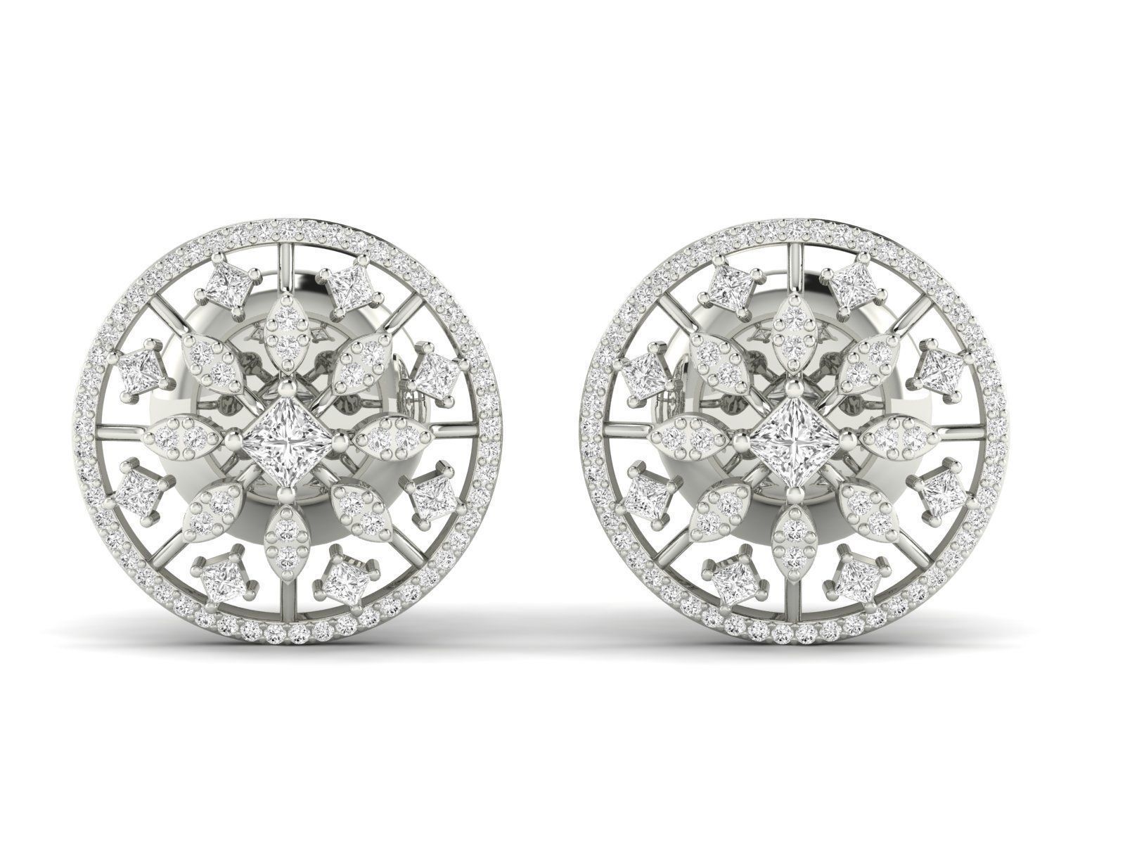 Women Pendant Earrings Ring set 3dm stl render detail 3D print model_29