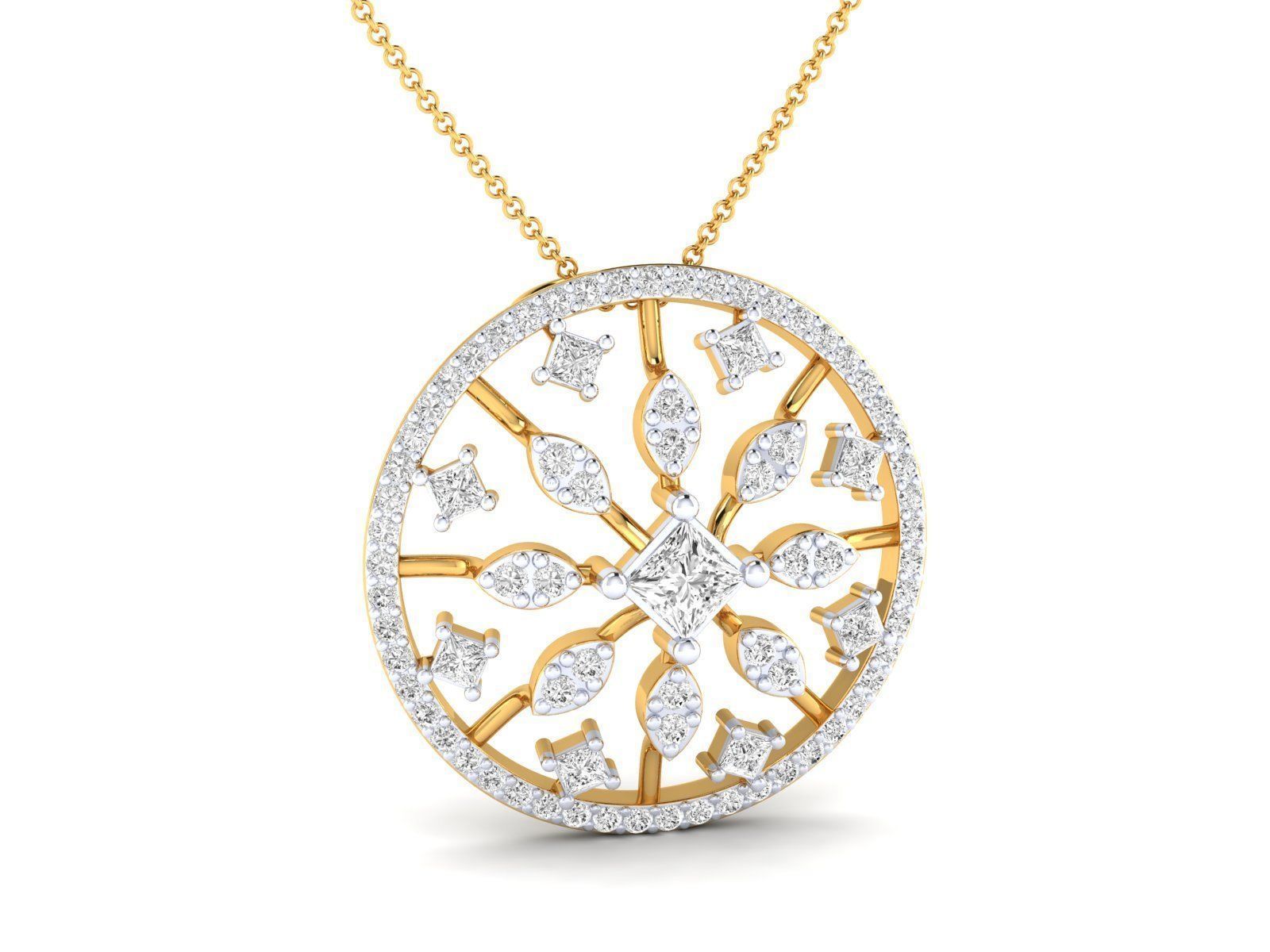 Women Pendant Earrings Ring set 3dm stl render detail 3D print model_16