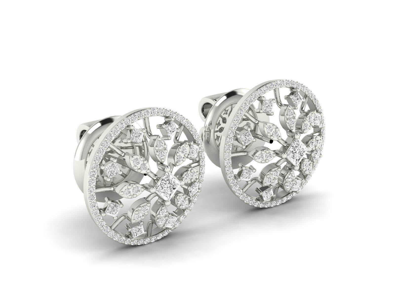 Women Pendant Earrings Ring set 3dm stl render detail 3D print model_27