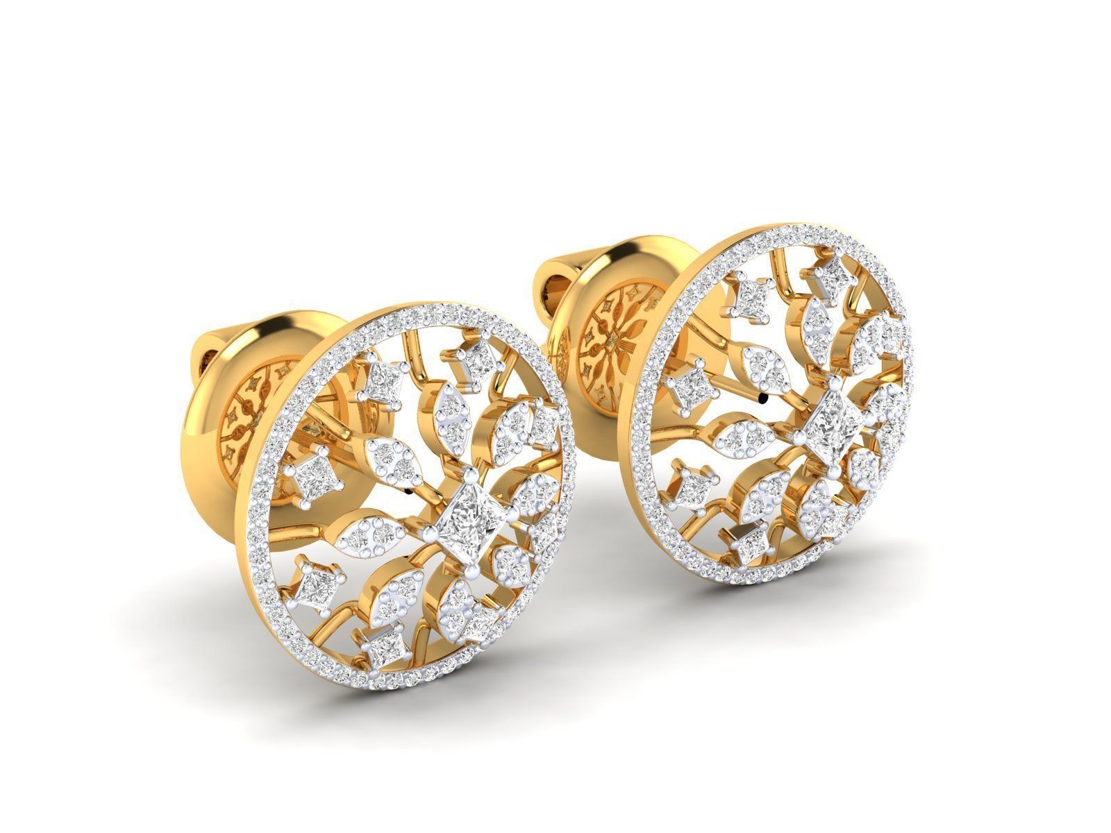 Women Pendant Earrings Ring set 3dm stl render detail 3D print model_33