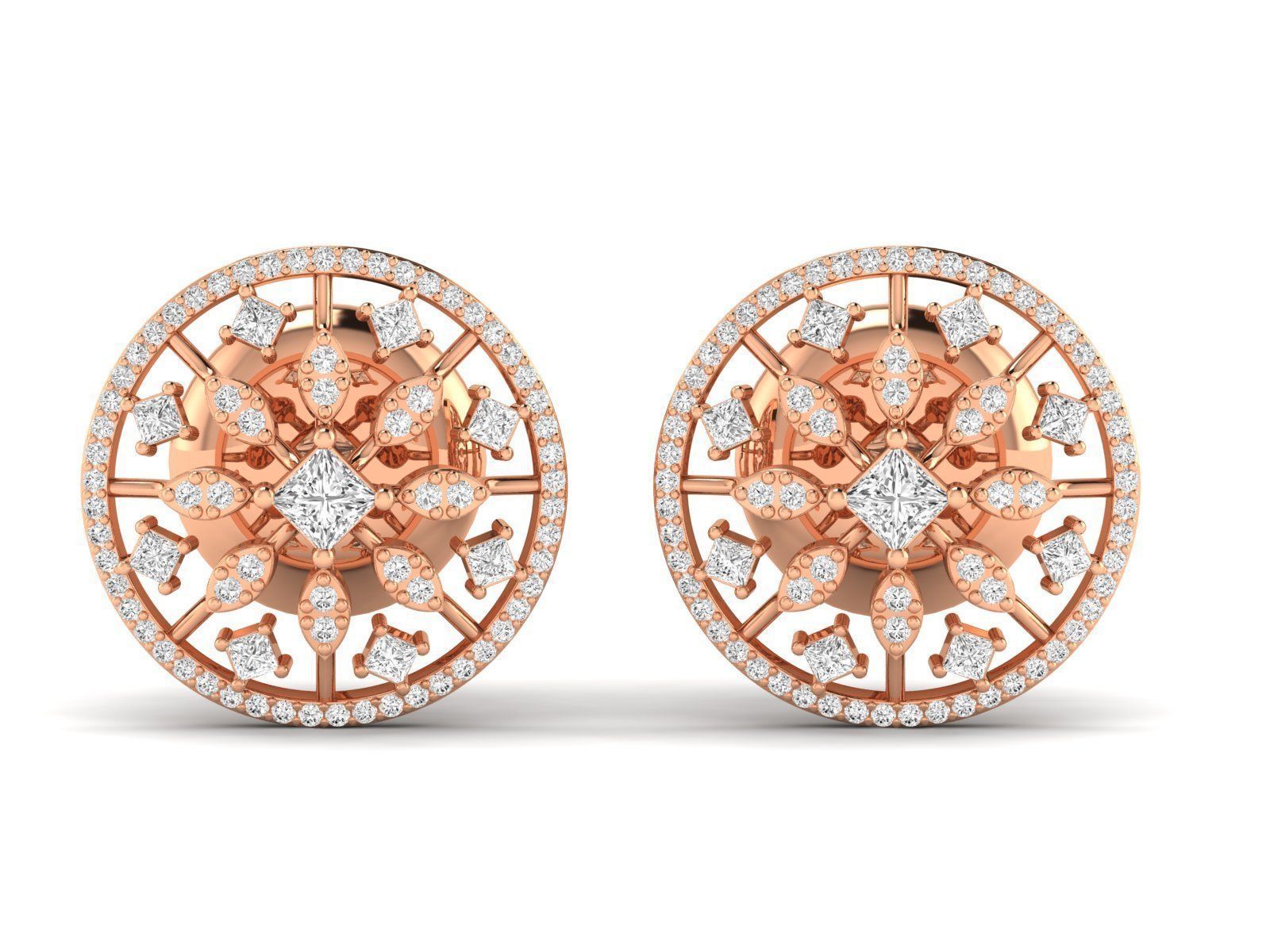 Women Pendant Earrings Ring set 3dm stl render detail 3D print model_2