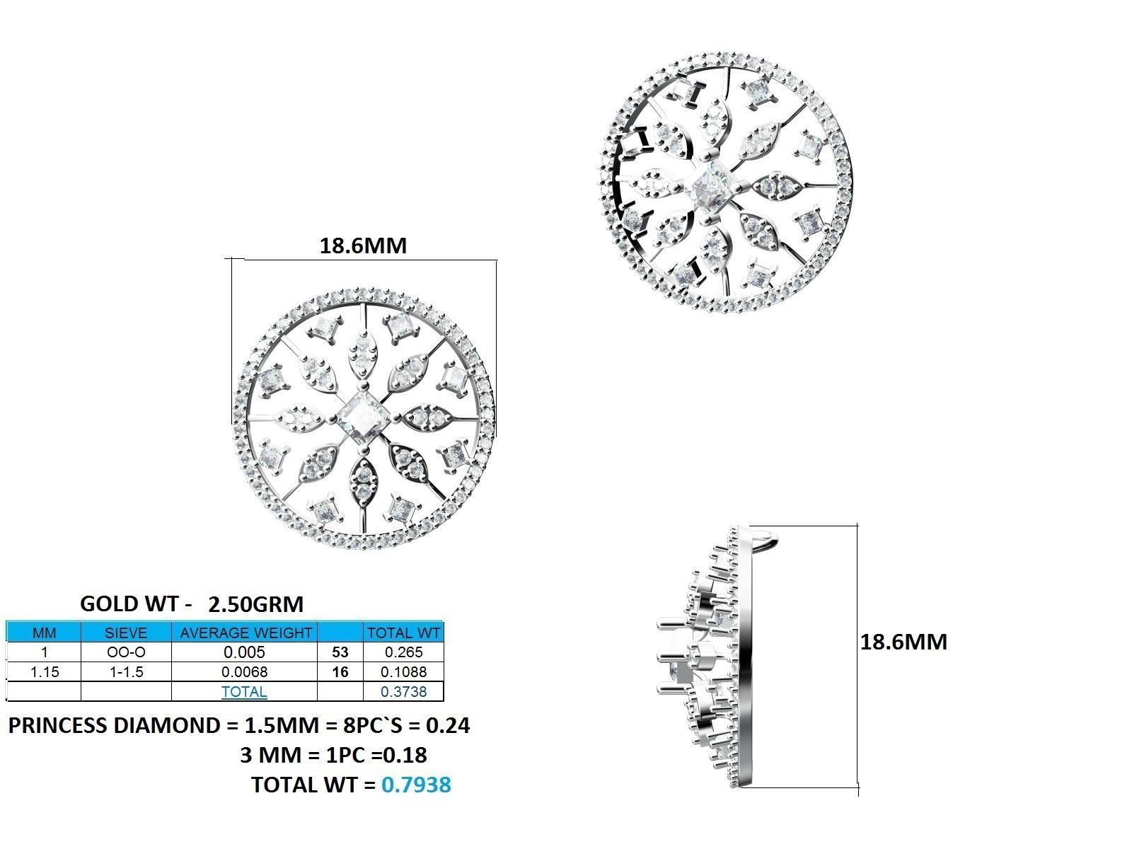 Women Pendant Earrings Ring set 3dm stl render detail 3D print model_22