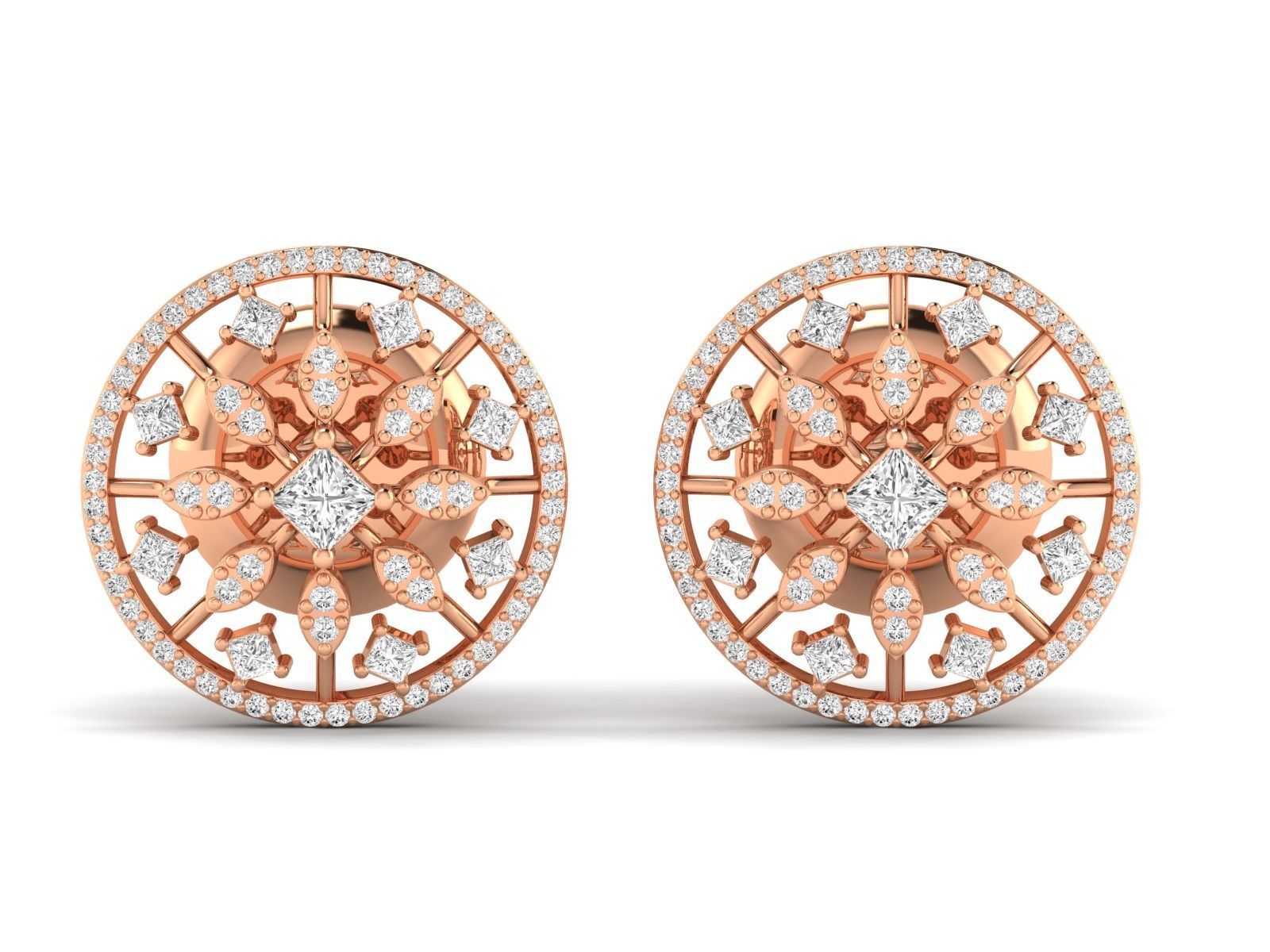 Women Pendant Earrings Ring set 3dm stl render detail 3D print model_24