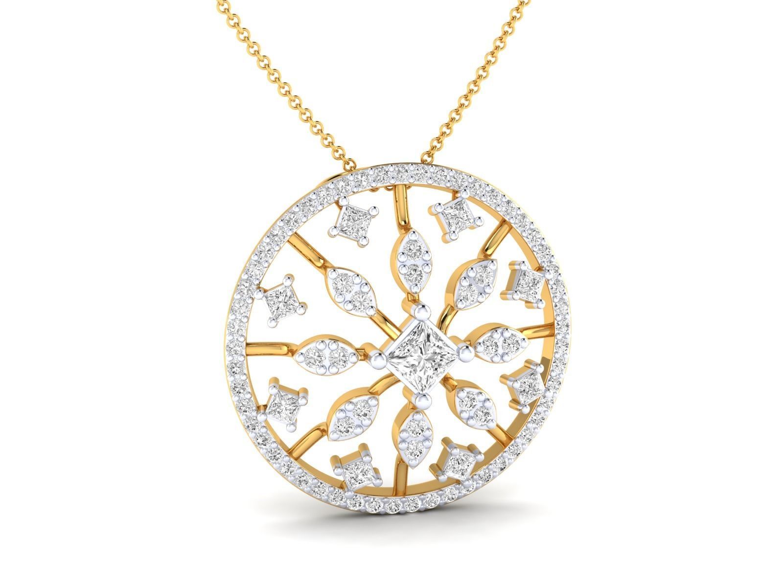 Women Pendant Earrings Ring set 3dm stl render detail 3D print model_17