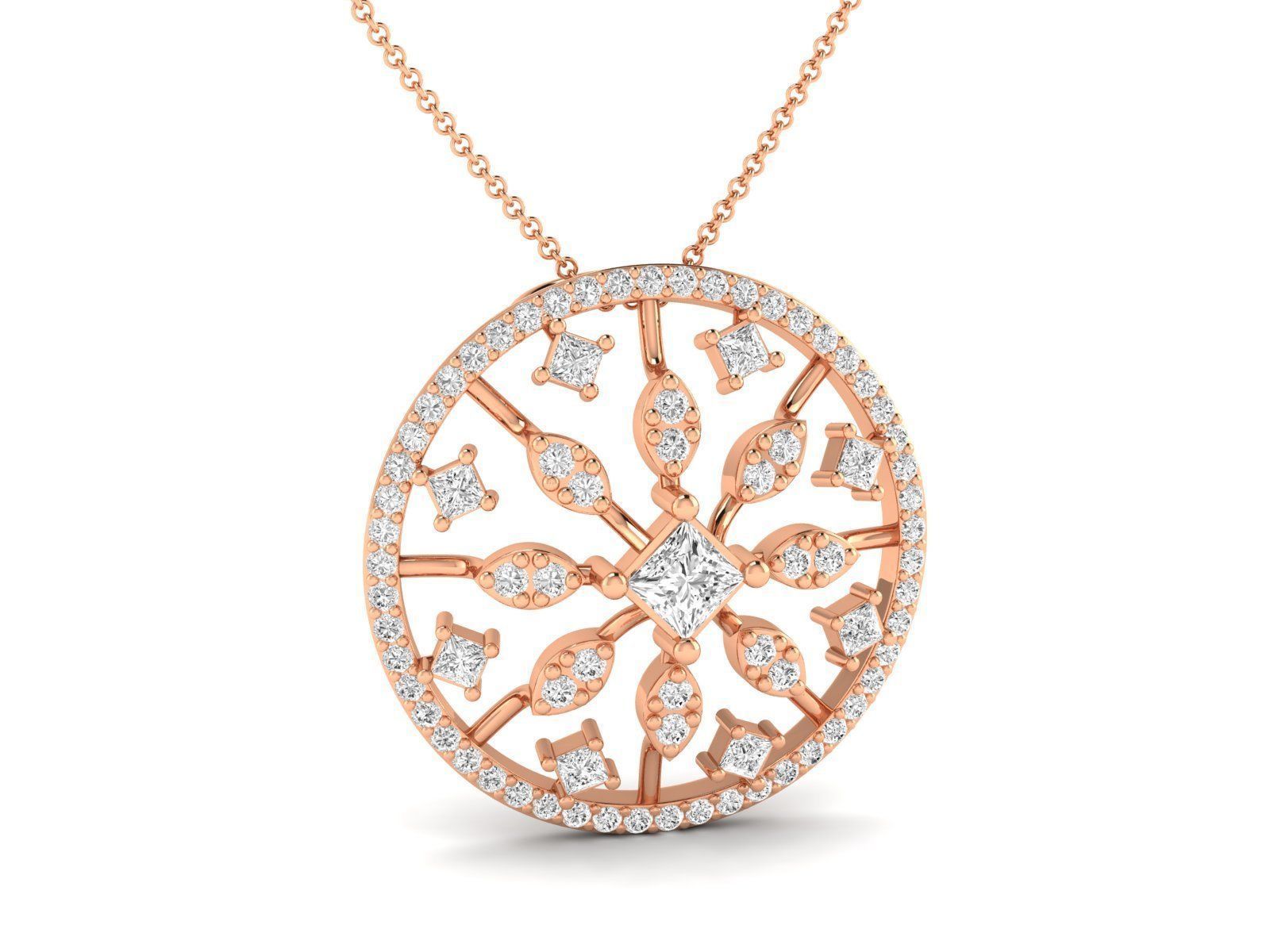 Women Pendant Earrings Ring set 3dm stl render detail 3D print model_5