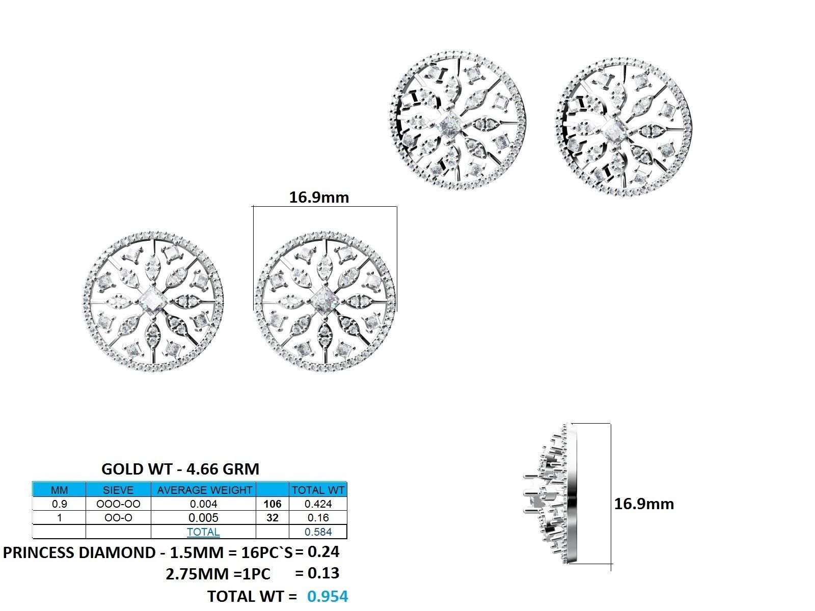Women Pendant Earrings Ring set 3dm stl render detail 3D print model_39