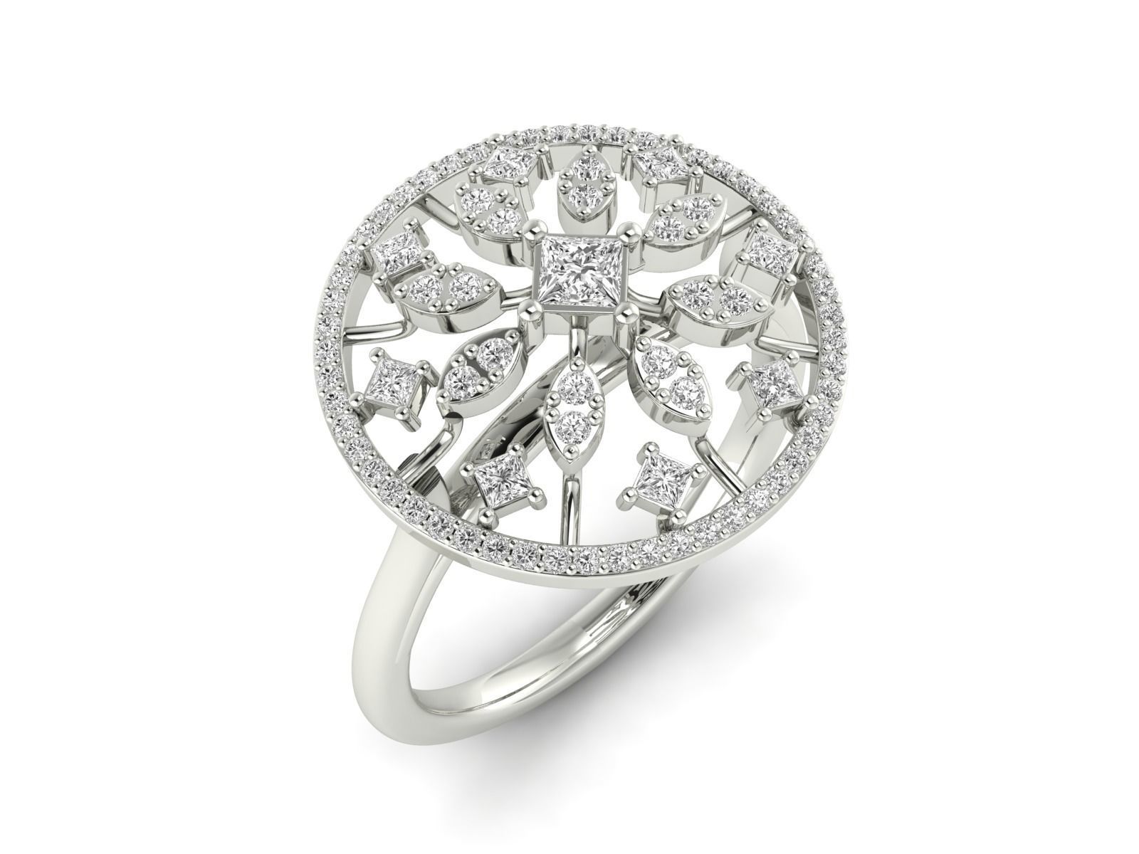 Women Pendant Earrings Ring set 3dm stl render detail 3D print model_48