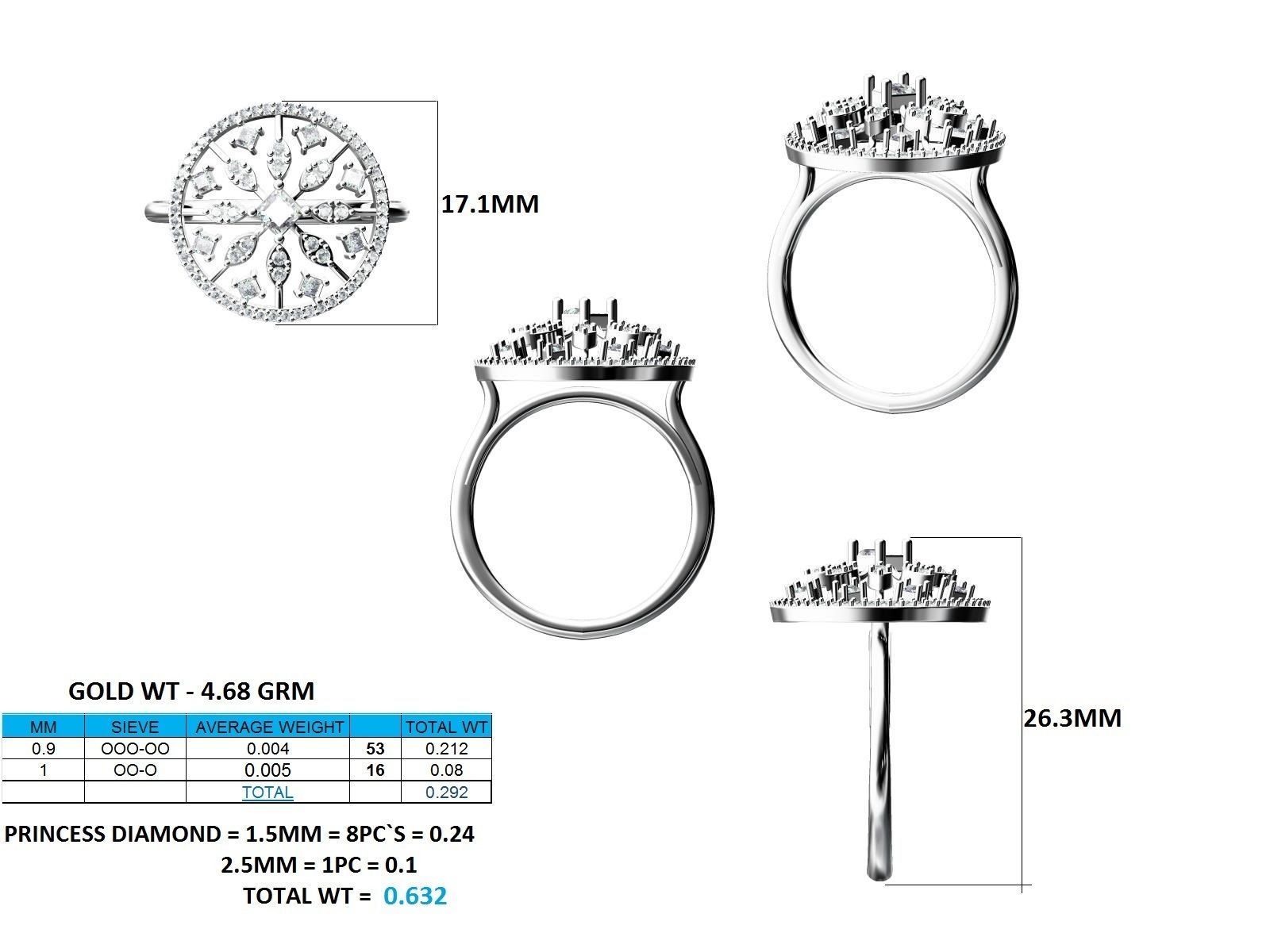 Women Pendant Earrings Ring set 3dm stl render detail 3D print model_63