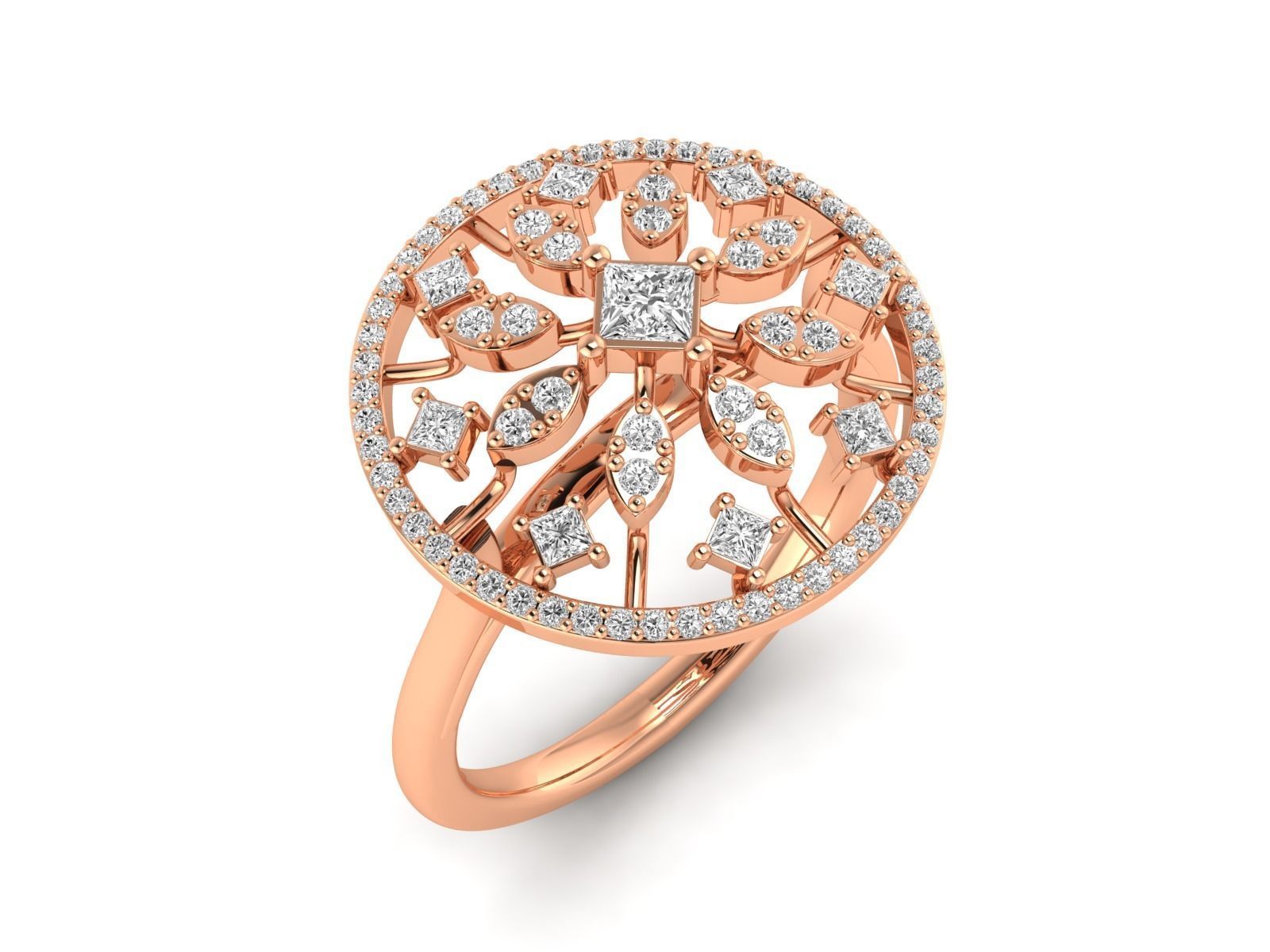 Women Pendant Earrings Ring set 3dm stl render detail 3D print model_41