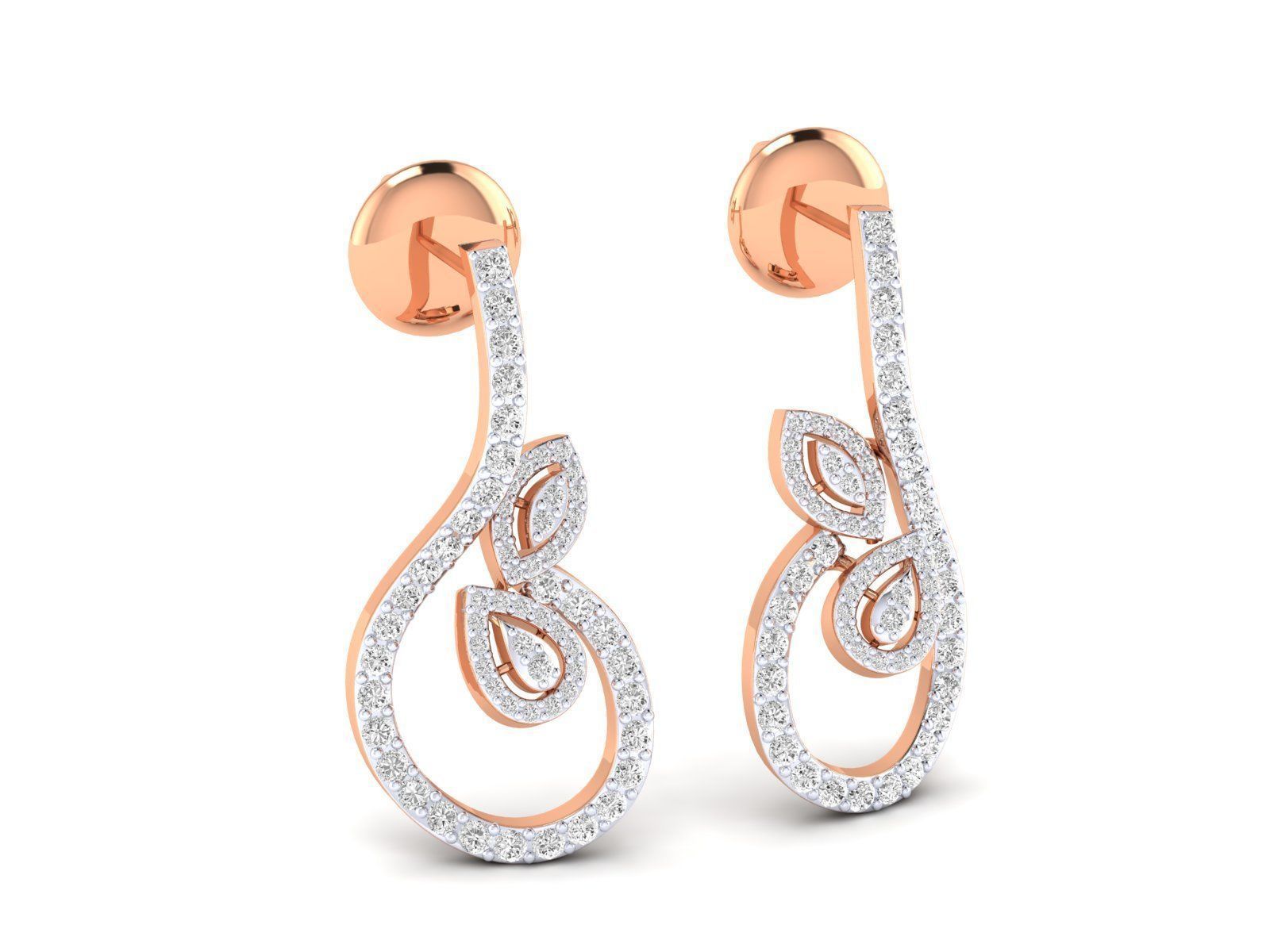 Women Pendant Earrings Ring set 3dm stl render detail 3D print model_21