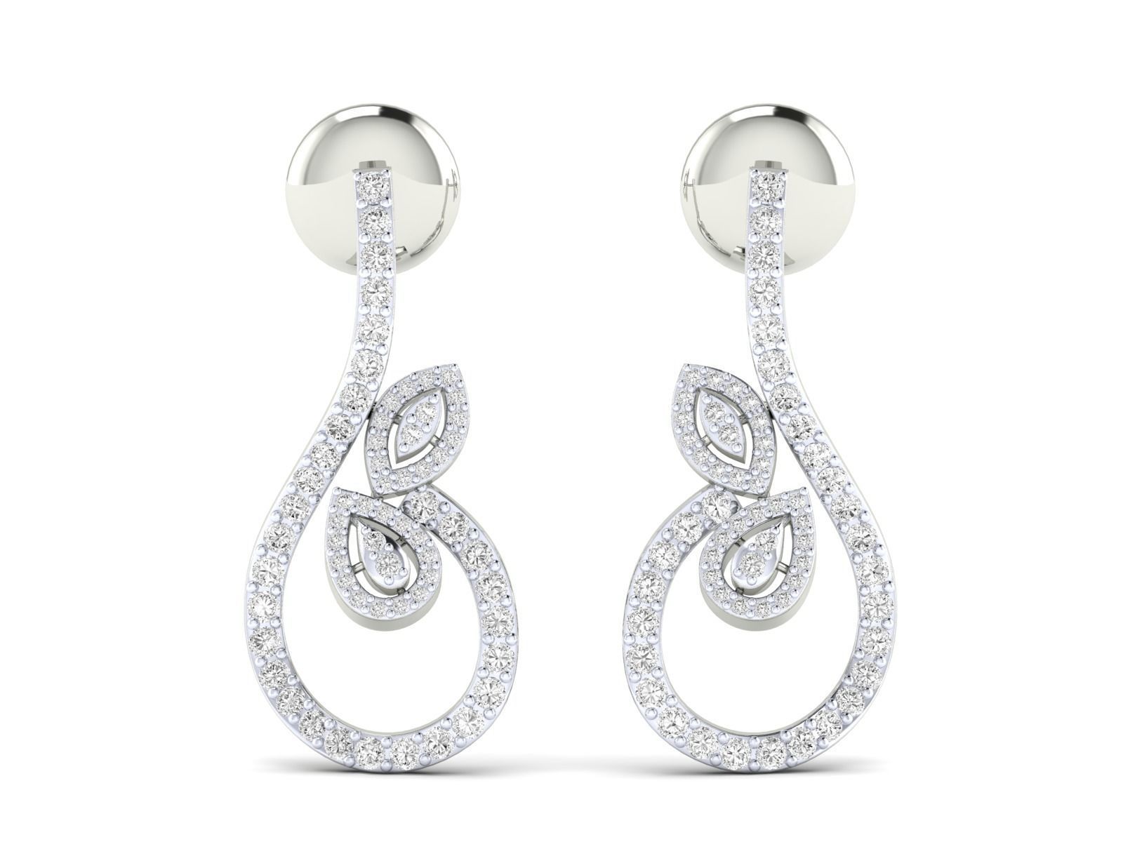 Women Pendant Earrings Ring set 3dm stl render detail 3D print model_29