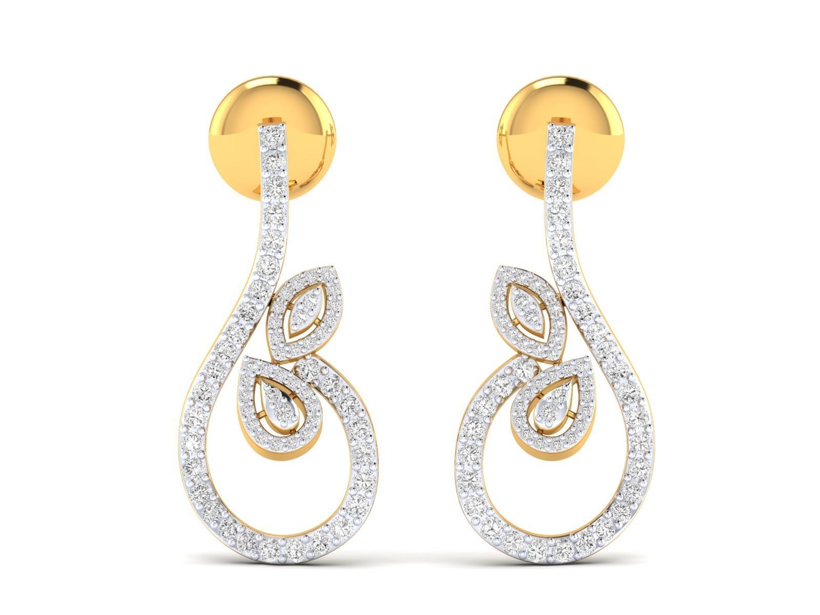 Women Pendant Earrings Ring set 3dm stl render detail 3D print model_36