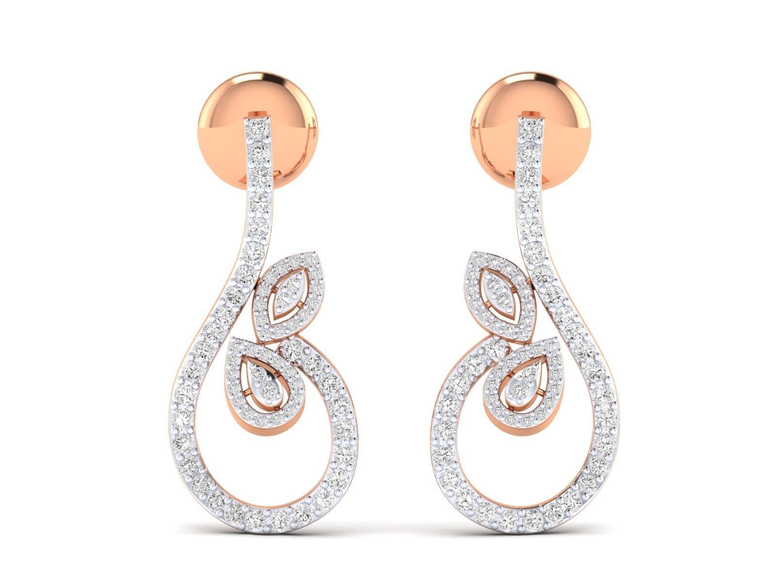 Women Pendant Earrings Ring set 3dm stl render detail 3D print model_2